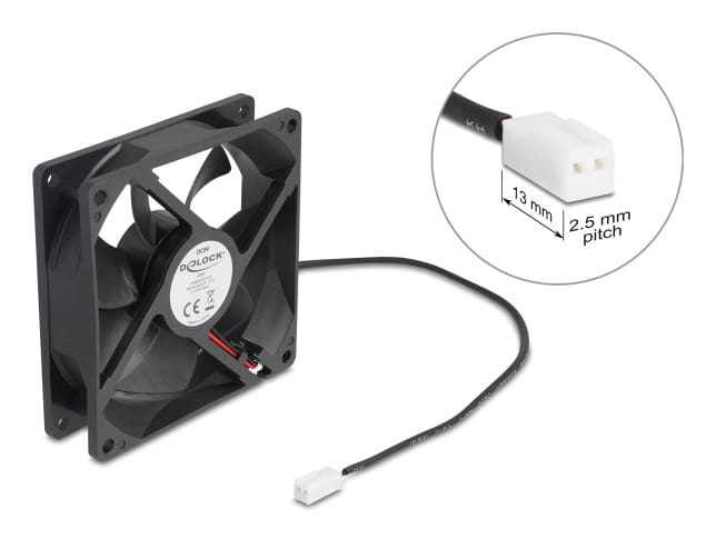 Delock Gehäuselüfter - axial - 92 mm - Schwarz