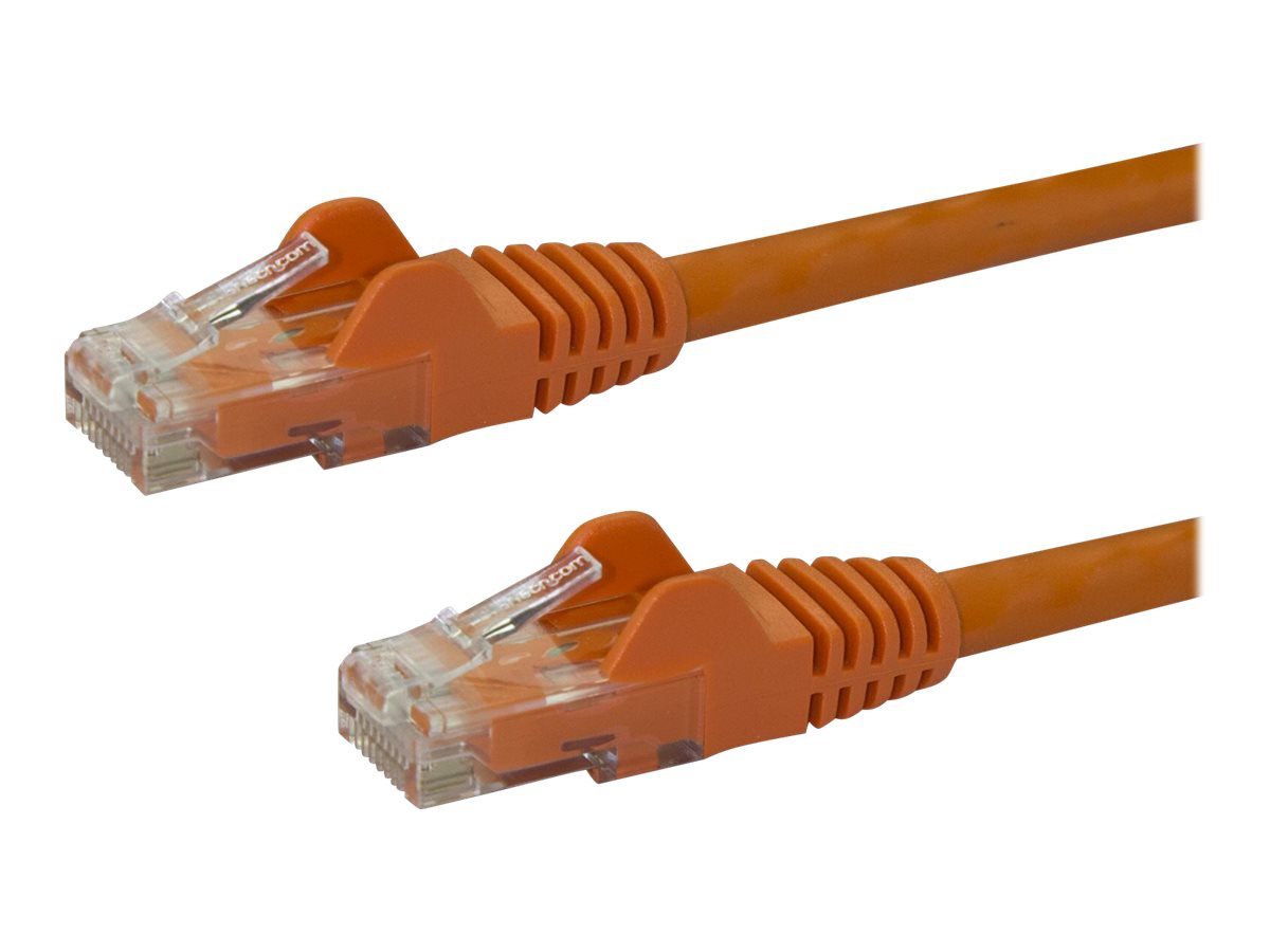 StarTech.com 10m CAT6 Ethernet Cable, 10 Gigabit Snagless RJ45 650MHz 100W PoE Patch Cord, CAT 6 10GbE UTP Network Cable w/Strain Relief, Orange, Wiring is UL Certified/TIA - Category 6 - 24AWG (N6PATC10MOR)