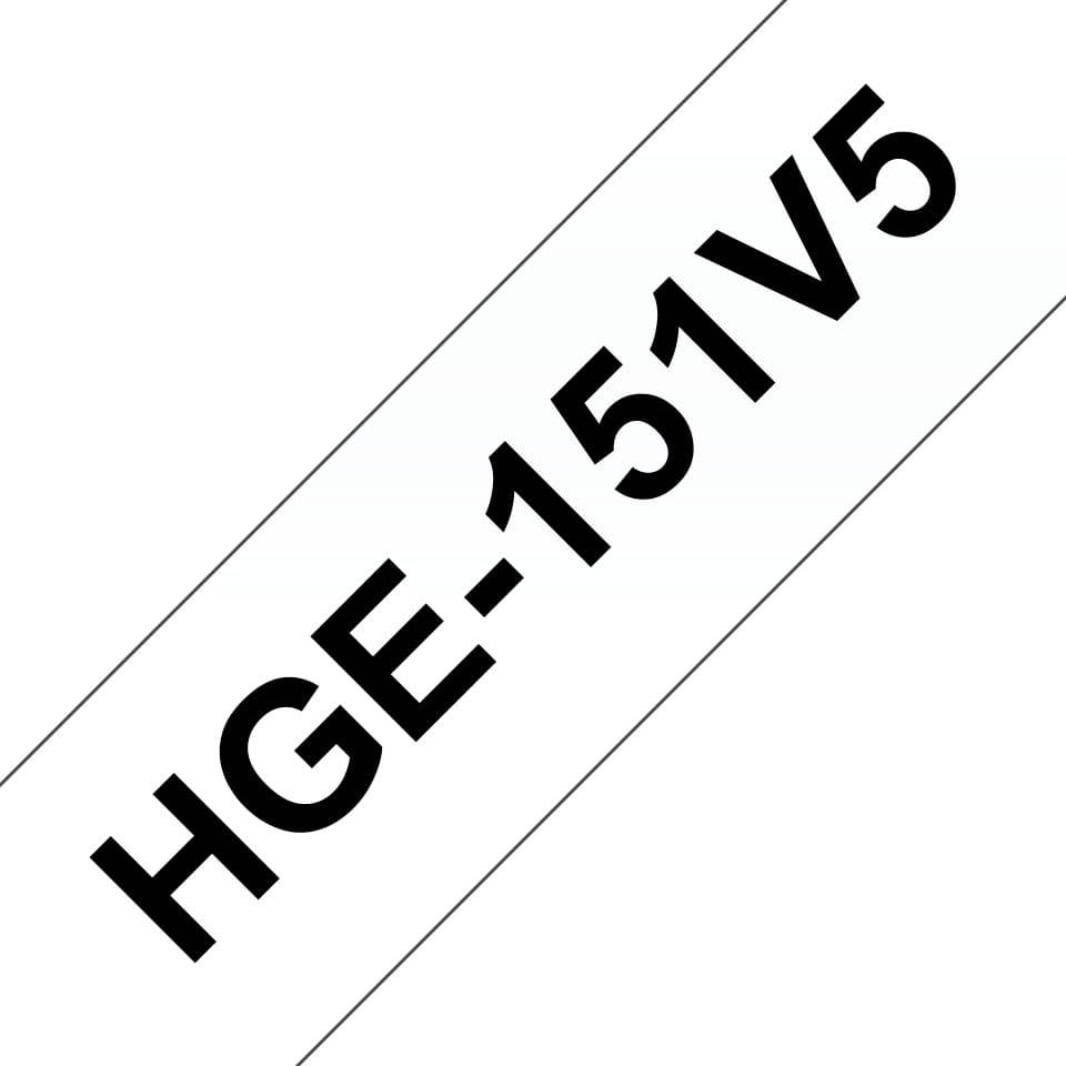 Brother HGE-151V5 - Schwarz auf durchsichtig - Rolle (2,4 cm x 8 m)