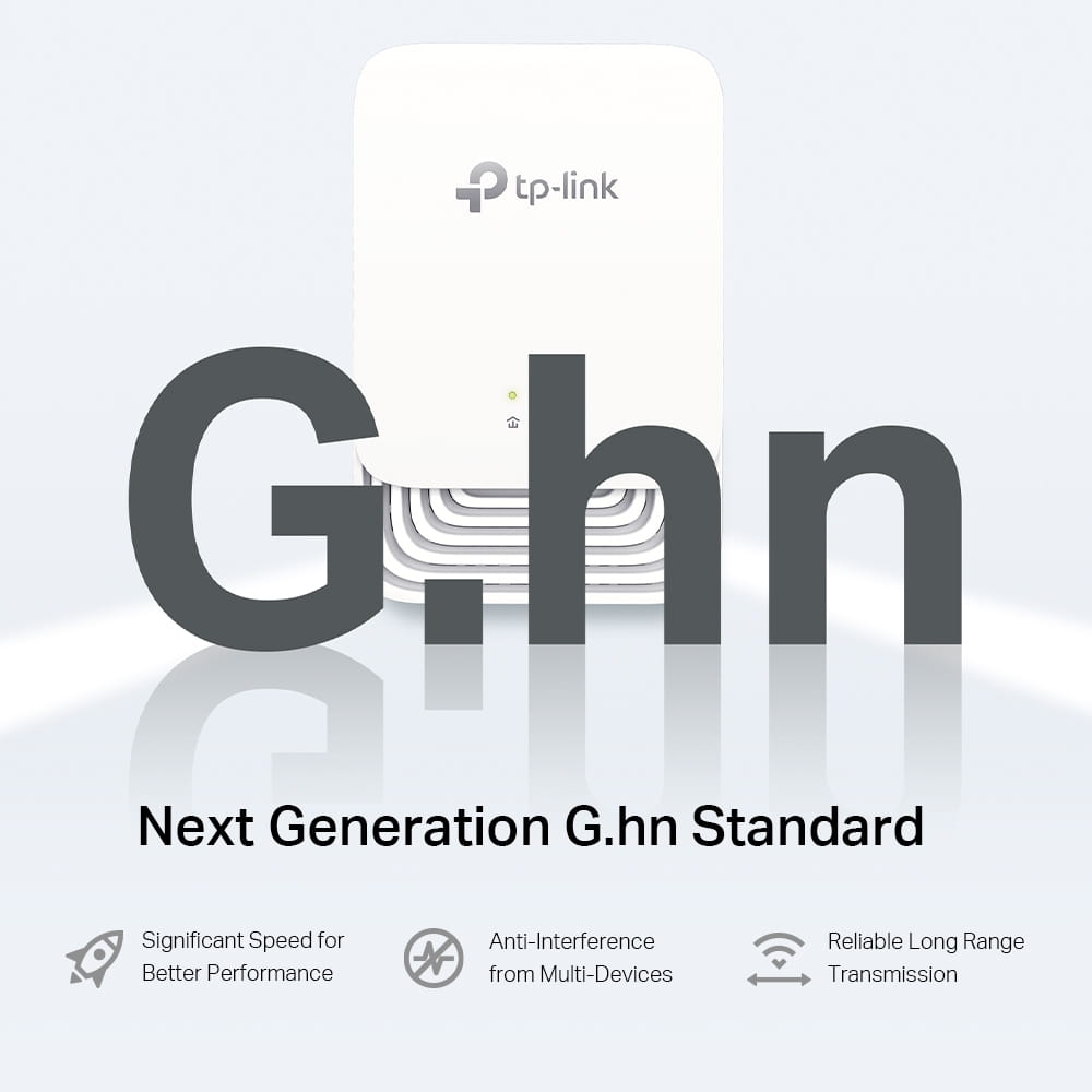 TP-LINK G.hn1200 Powerline Kit, 607 Mbit/s, Gigabit Ethernet, 10,100,1000 Mbit/s, HomePlug AV2, 300 m, Weiß