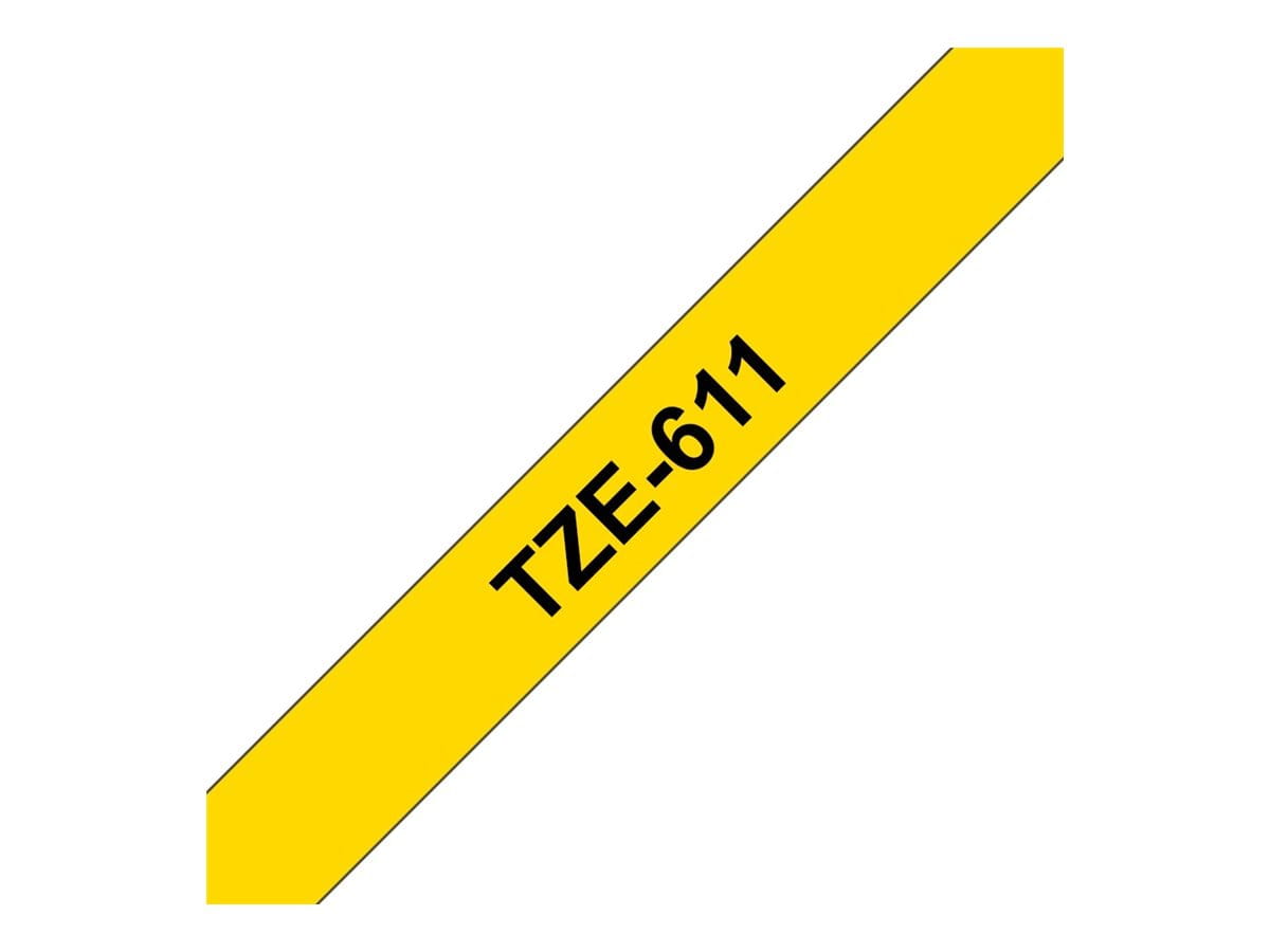 Brother TZe-611 - Schwarz auf Gelb - Rolle (0,6 cm)