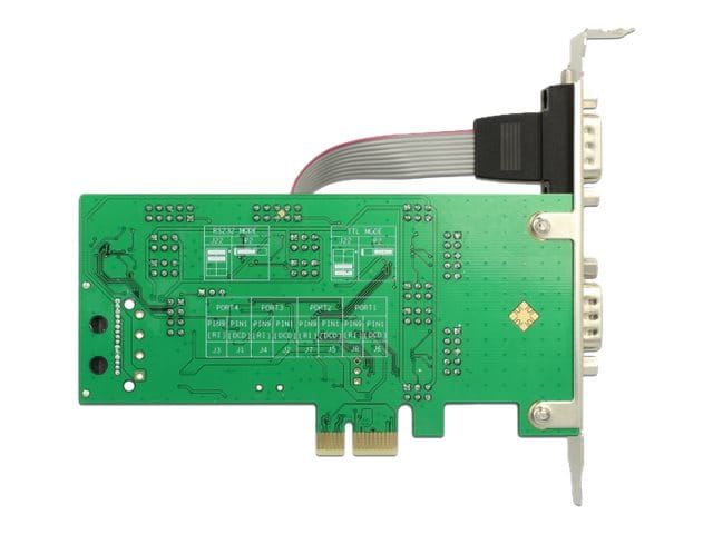 Delock PCI Express Card > 3 x Serial RS-232 + 1 x TTL 3.3 V / RS-232 with Voltage Supply - Serieller Adapter - PCI Express x1 Low-Profile - RS-232 x 3 + RS-232 (TTL)