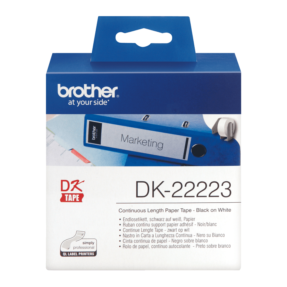 Brother DK-22223 - Papier - Schwarz auf Weiß - Rolle (5 cm x 30,5 m)