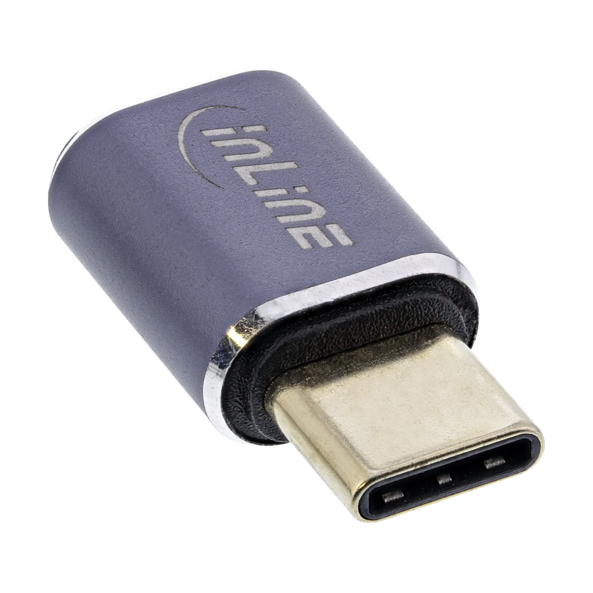 InLine USB4 Adapter - USB-C Stecker/Buchse - Aluminium - grau