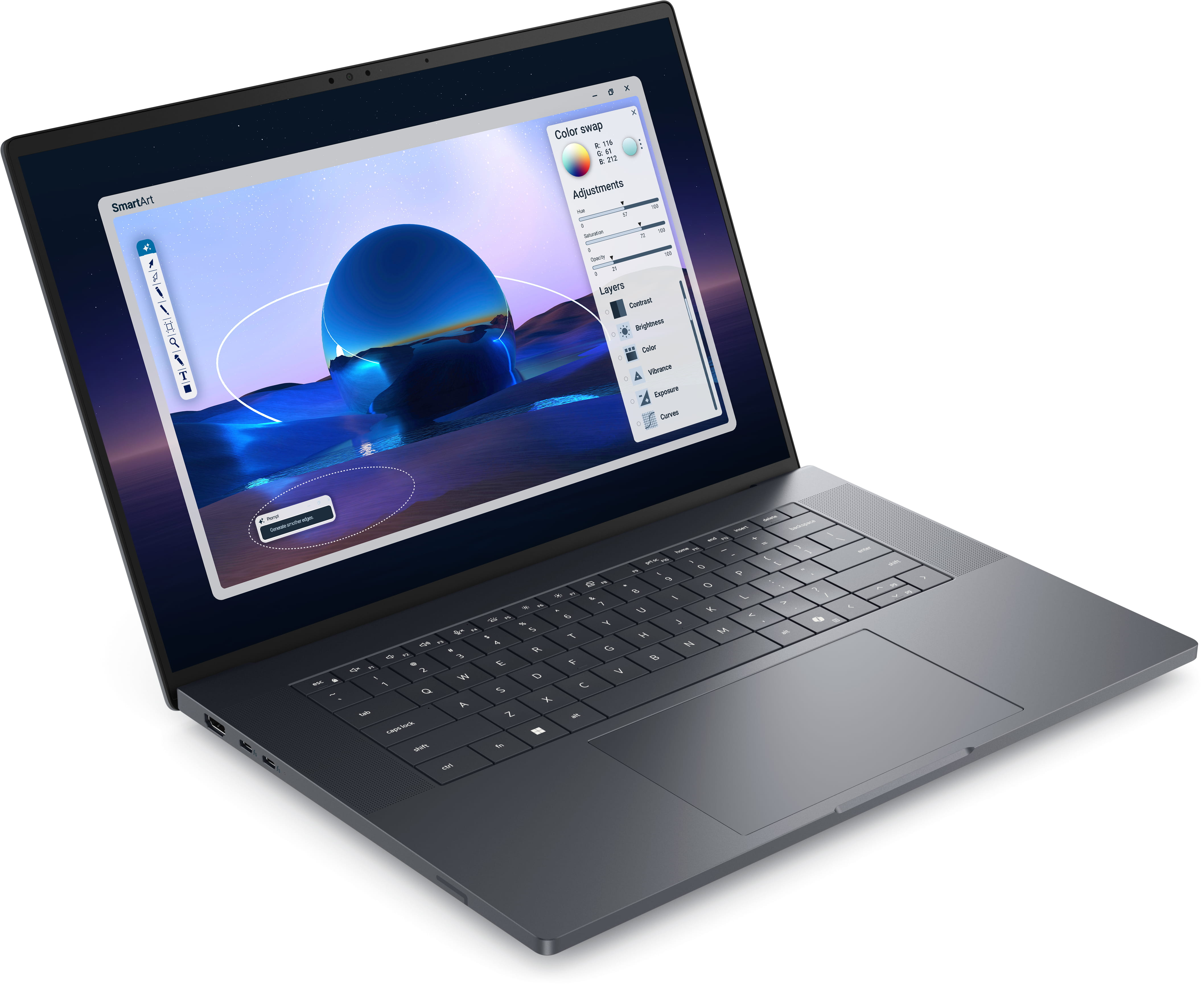 Dell Pro Max 16 Premium MA16250 - Intel Core Ultra 7 265H / 2.2 GHz - vPro Enterprise - Win 11 Pro - RTX PRO 1000 Blackwell - 32 GB RAM - 1 TB SSD Performance, NVMe, TLC, SED - 40.646 cm (16")