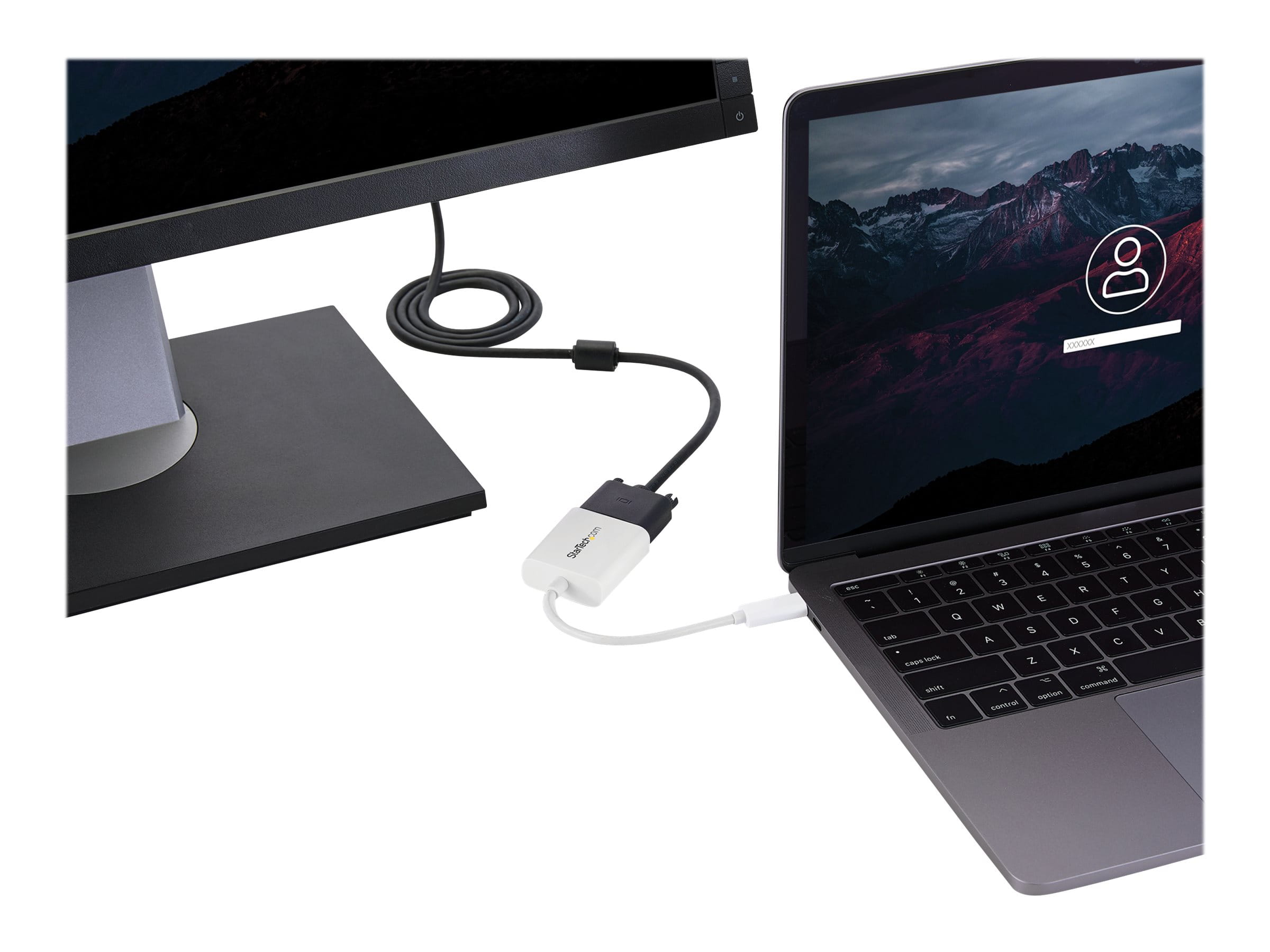 StarTech.com USB-C auf VGA Adapter - USB Typ-C zu VGA Video Konverter - Weiß - USB/VGA-Adapter - USB-C (M)