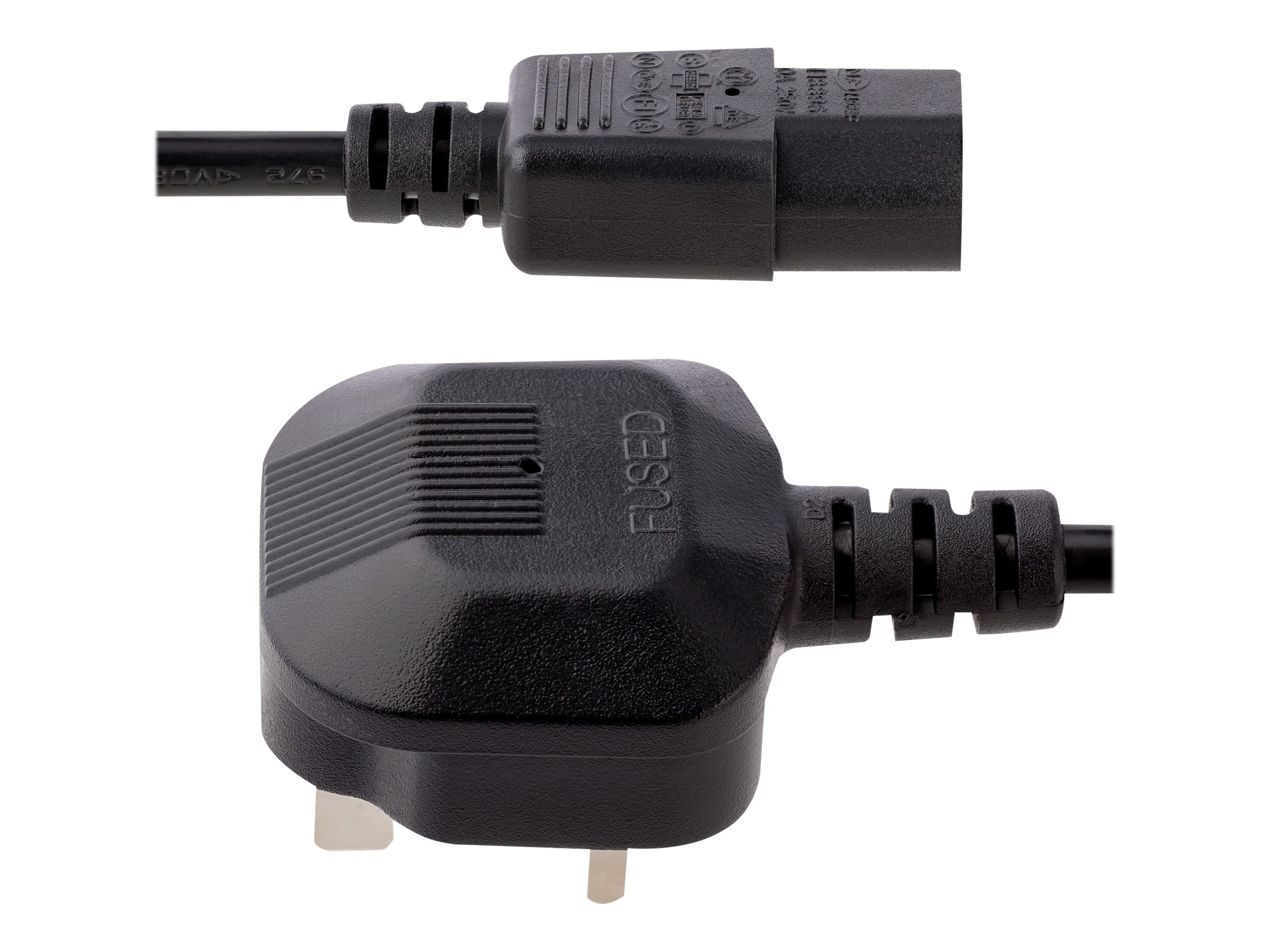 StarTech.com 1,8 m GB Computer Stromkabel, 18AWG, BS 1363 auf C13, 10A 250V, Schwarzes Ersatz-AC Stromkabel, Kaltgerätekabel / UK Stromkabel, PC Stromkabel, Fernsehgerät/Monitor Stromkabel (PXT101UK)