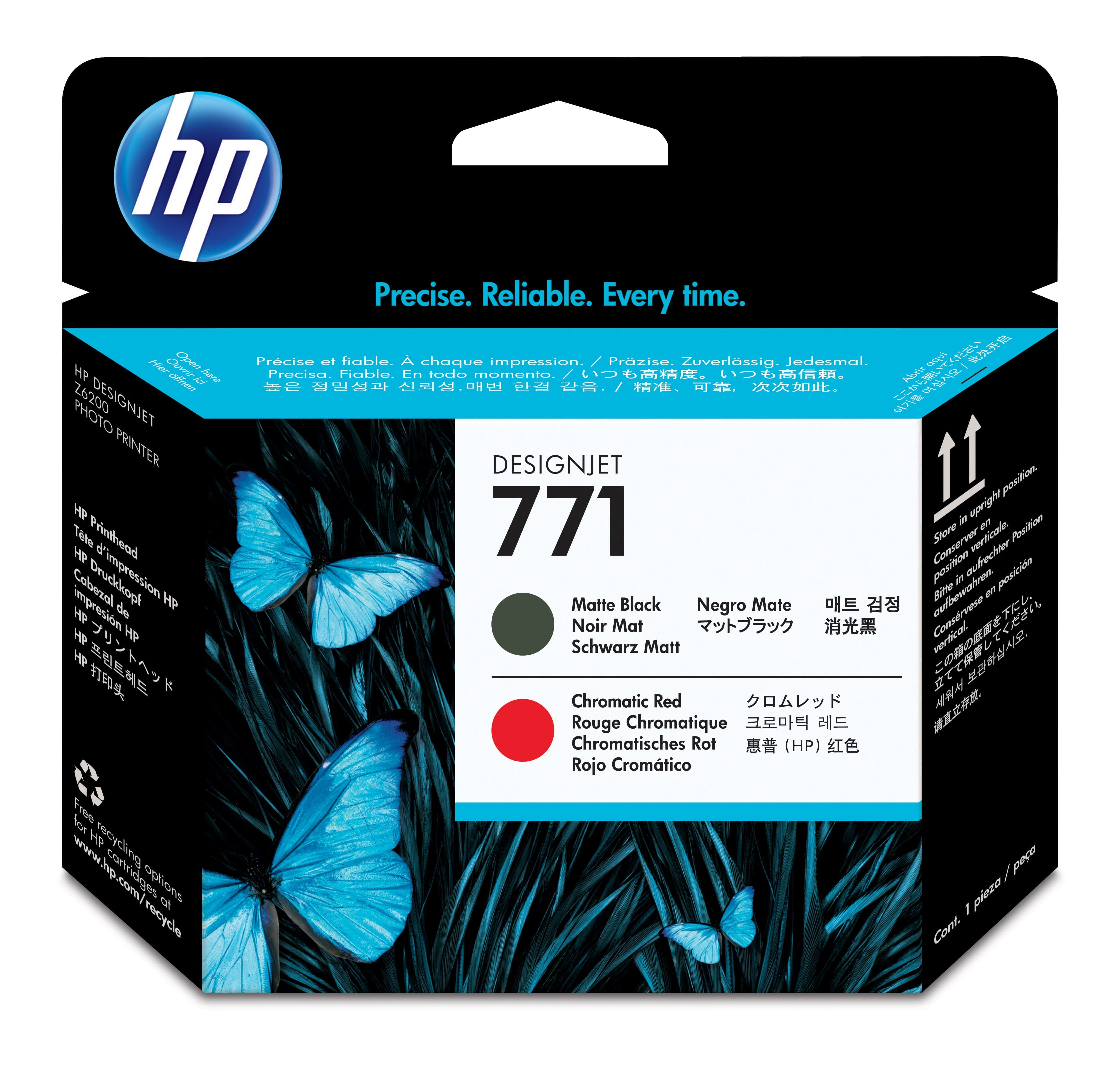 HP 771 - Mattschwarz, Chromatic Red - Druckkopf
