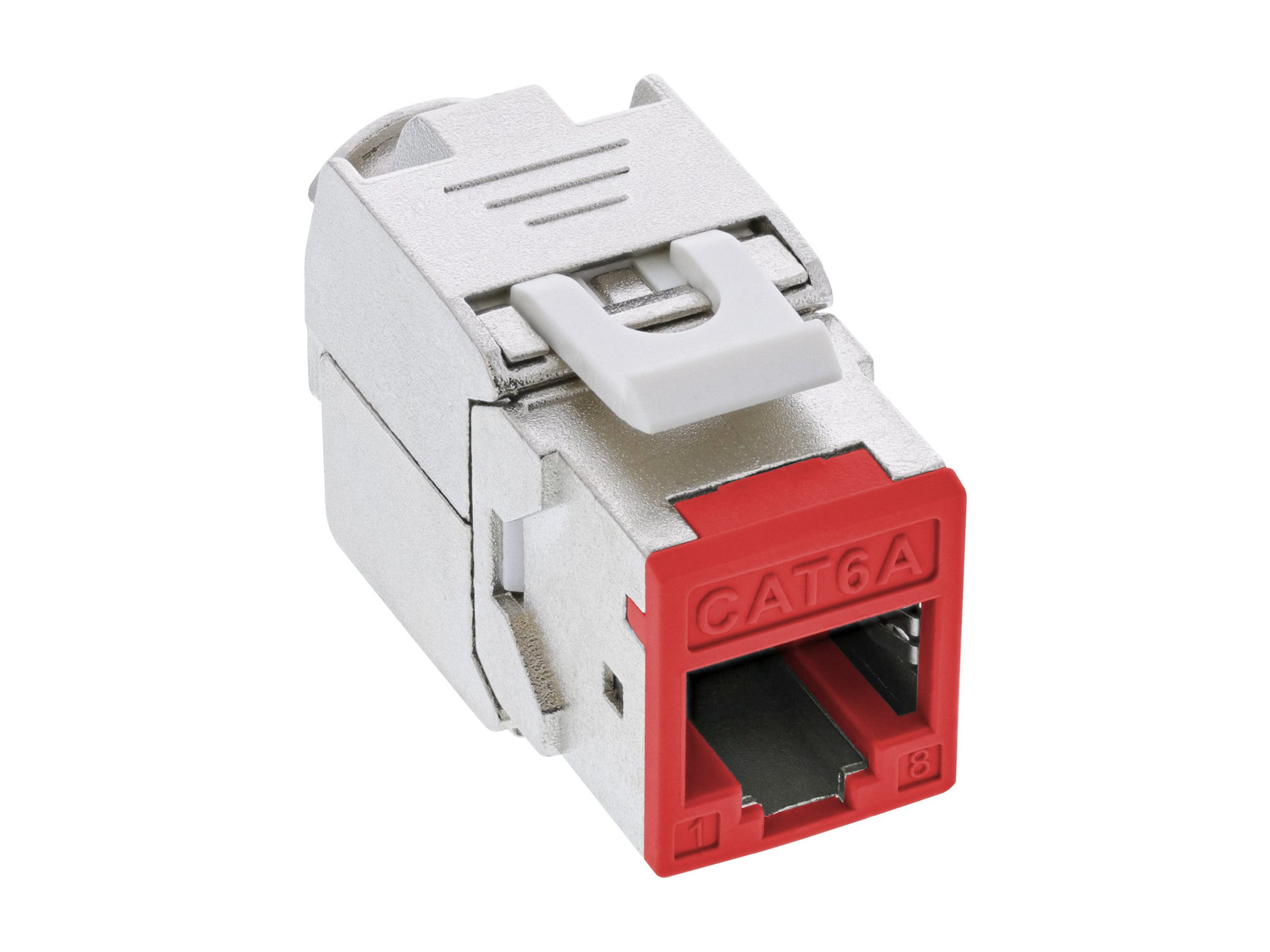 InLine Keystone RJ45 Buchse - geschirmt - Cat.6A - rot 8er Pack