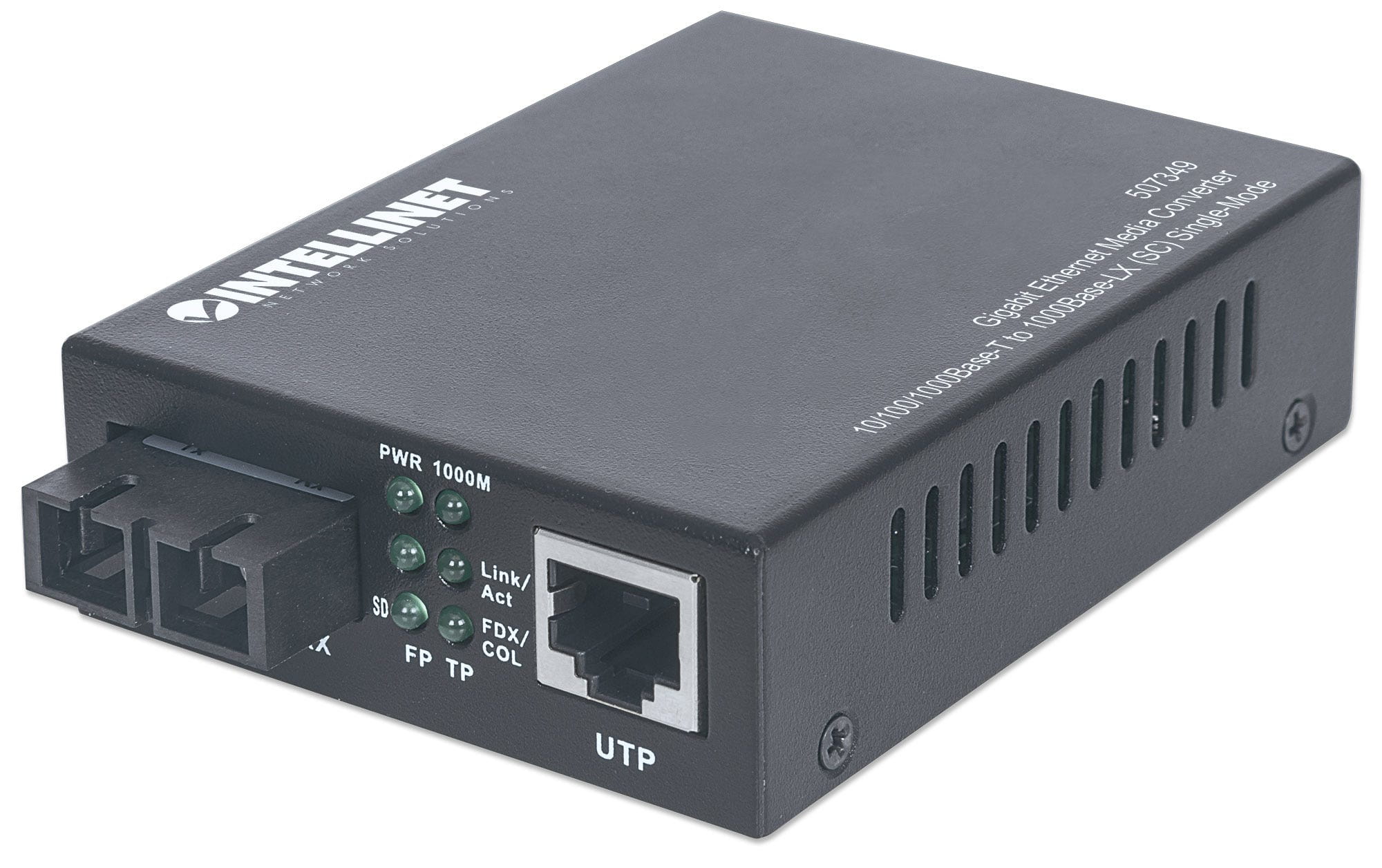 Intellinet Gigabit Ethernet Single Mode Media Converter, 10/100/1000Base-T to 1000Base-Lx (SC)