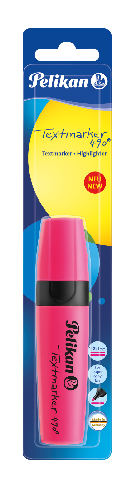Pelikan Textmarker 490, 1 Stück(e), Pink, Pink, Tinte auf Wasserbasis, Deutschland, Sichtverpackung