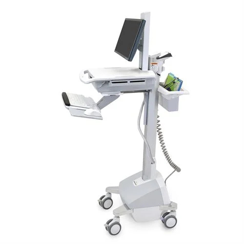 Ergotron Wagen - für LCD-Display / PC-Ausrüstung - LiFe batteriebetrieben, EU - medizinisch - Kunststoff, Aluminium, verzinker Stahl - Grau, weiß, Polished Aluminum - Bildschirmgröße: bis zu 55,9 cm (bis zu 22 Zoll)