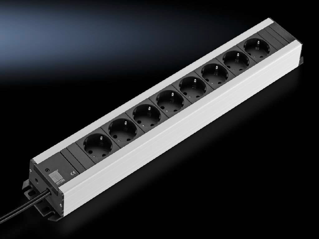 Rittal Socket Strip - Steckdosenleiste - Wechselstrom 230 V - Eingabe, Eingang Stromversorgung - Ausgangsanschlüsse: 8 - 48.3 cm (19")