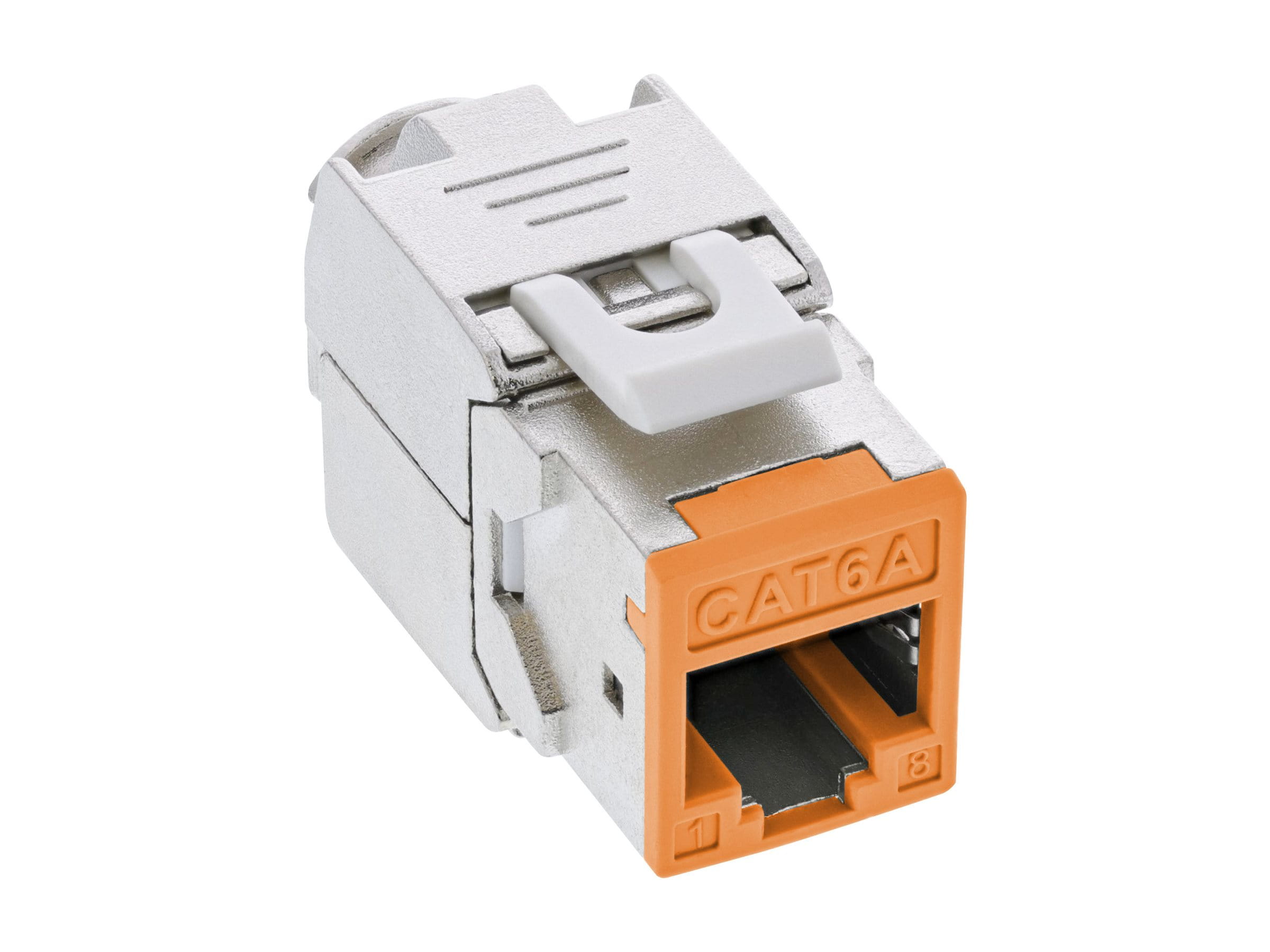 InLine Keystone RJ45 Buchse - geschirmt - Cat.6A - orange 8er Pack