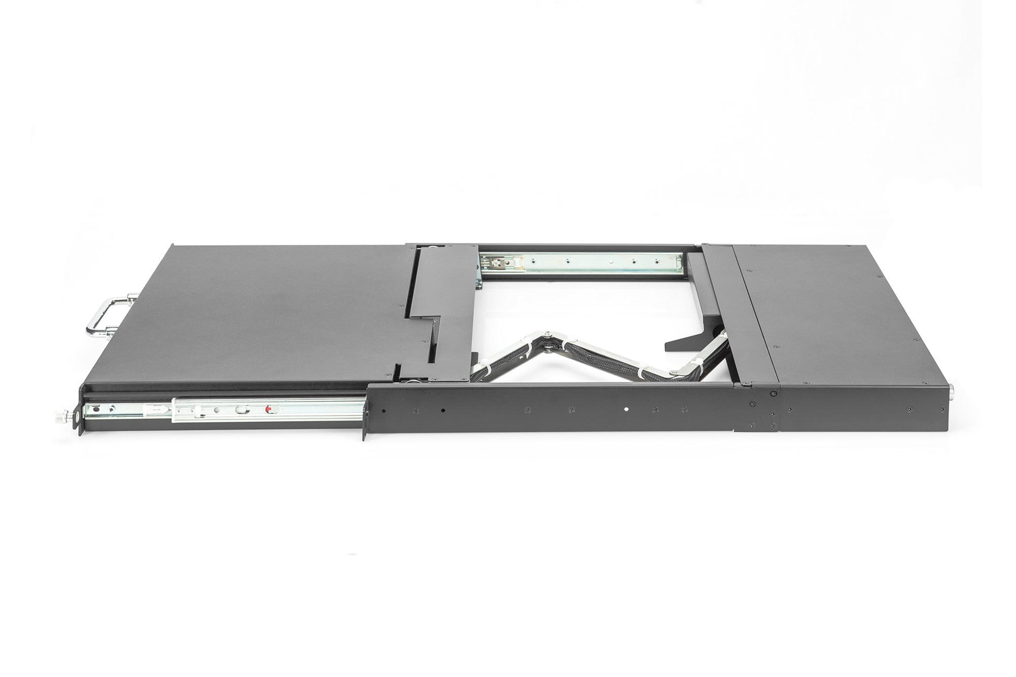 DIGITUS Modulare HD LCD KVM Konsole mit 17" TFT, 1-Port VGA KVM Anschluss, Touchpad, deutsches Tastaturlayout