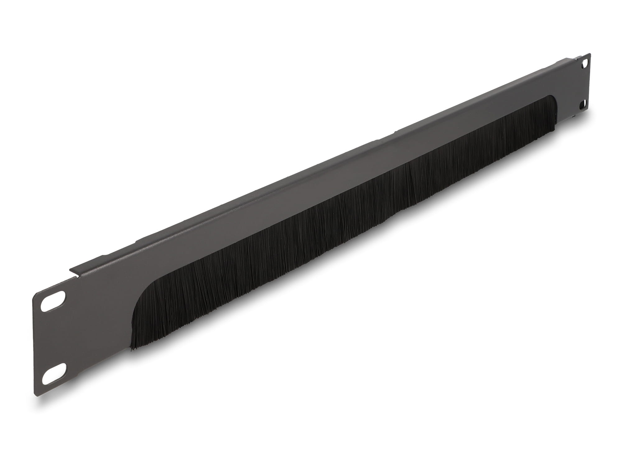 Delock Rack-Bürstenleiste - Unten offen - Dunkelgrau - 1U - 48.3 cm (19")