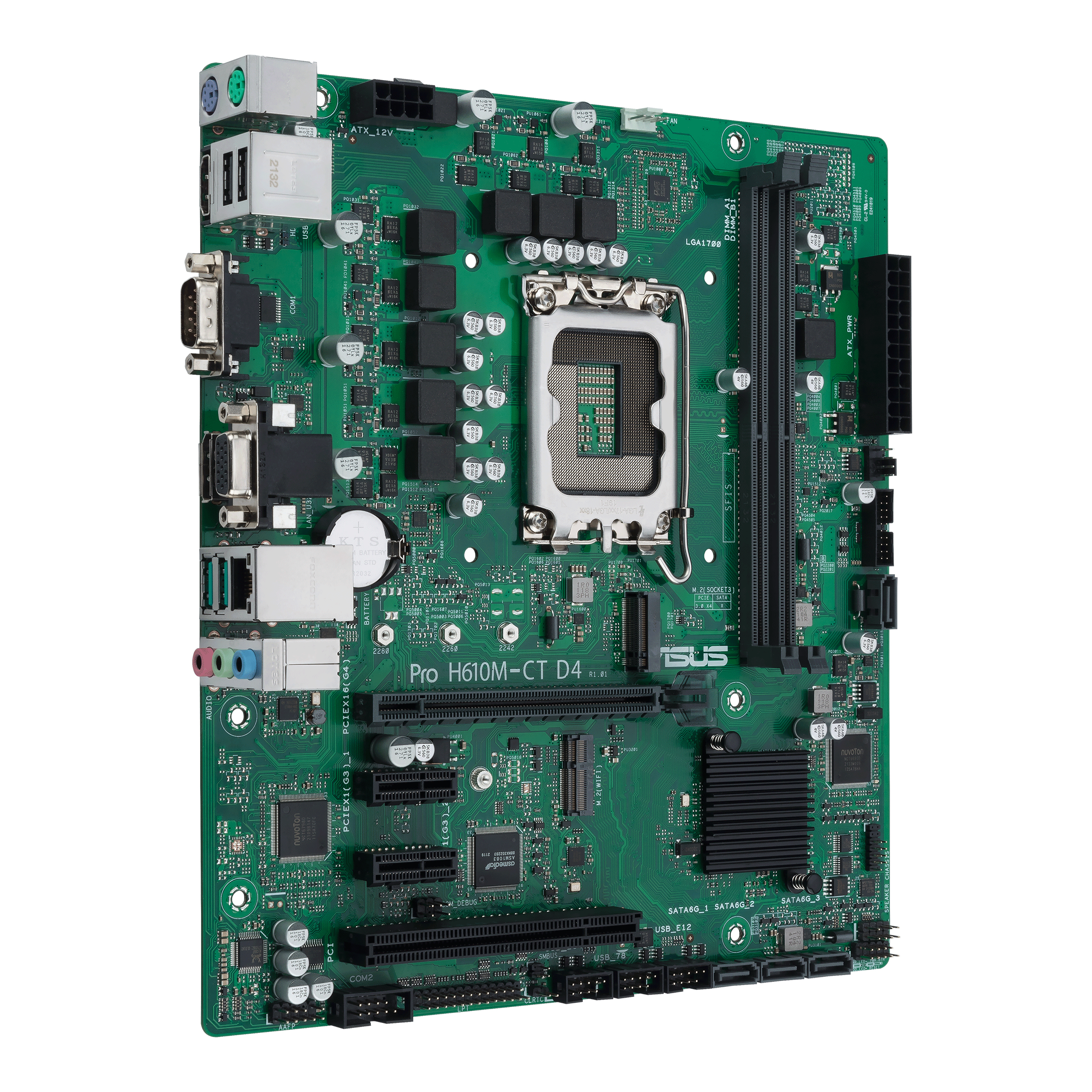 ASUS PRO H610M-CT D4-CSM - Motherboard - micro ATX - LGA1700 Sockel - H610 Chipsatz - USB 3.2 Gen 1, USB 3.2 Gen 2 - Gigabit LAN - Onboard-Grafik (CPU erforderlich)