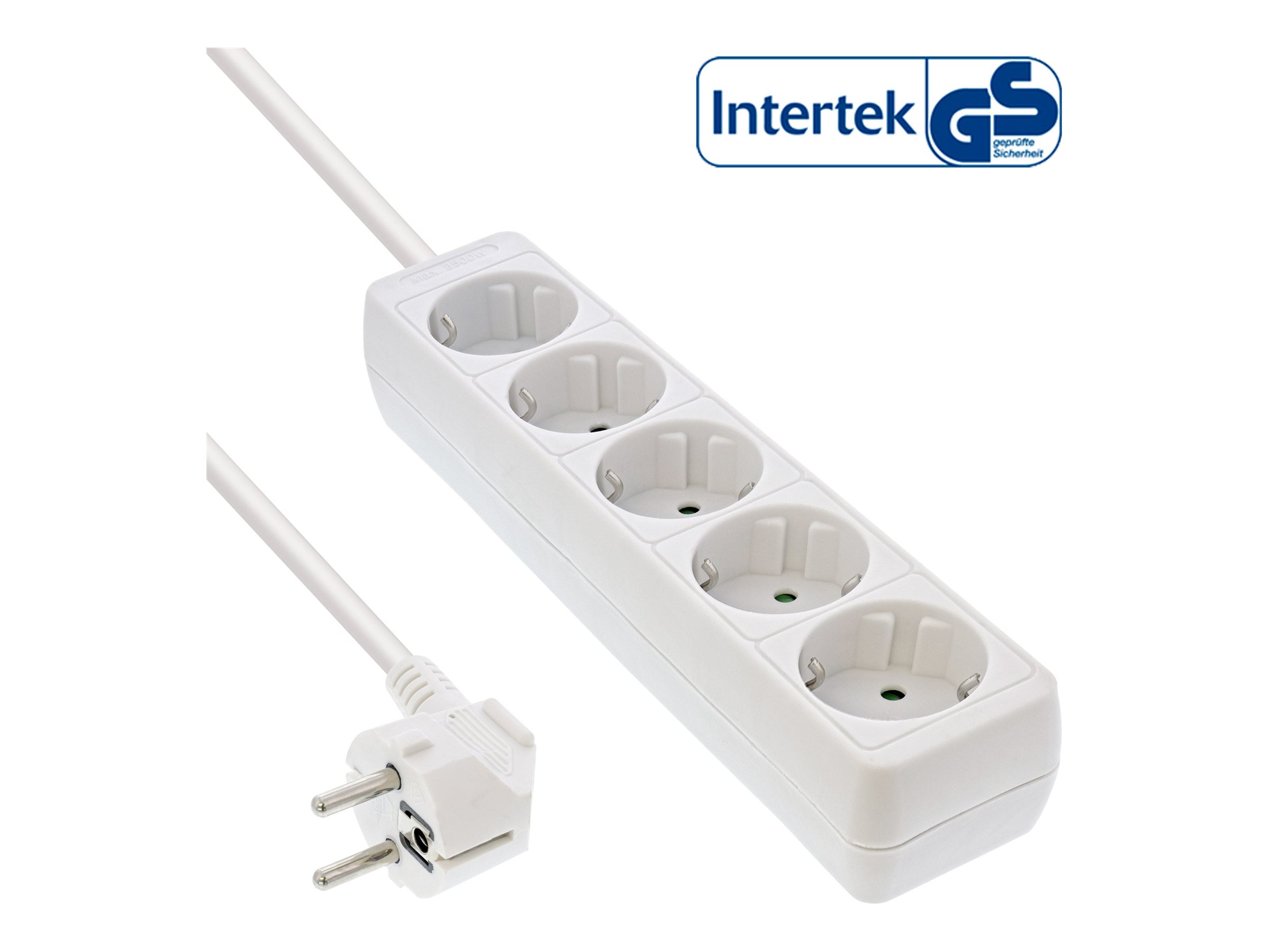 InLine Steckdosenleiste - 5-fach Schutzkontakt - weiß - 1,5m