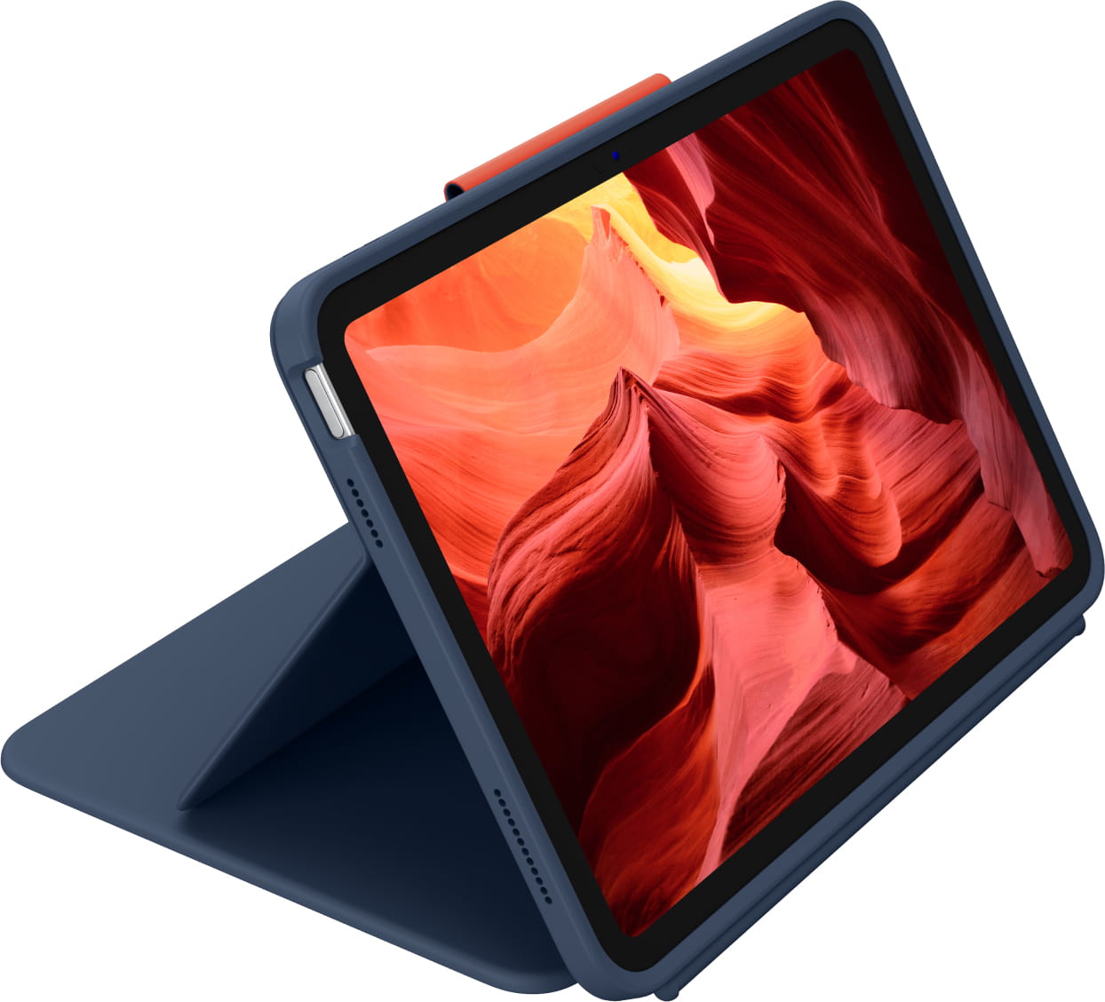 Logitech Rugged Combo 4 - Tastatur und Foliohülle - Apple Smart connector - Classic Blue - für Apple 10.9-inch iPad (10. Generation)