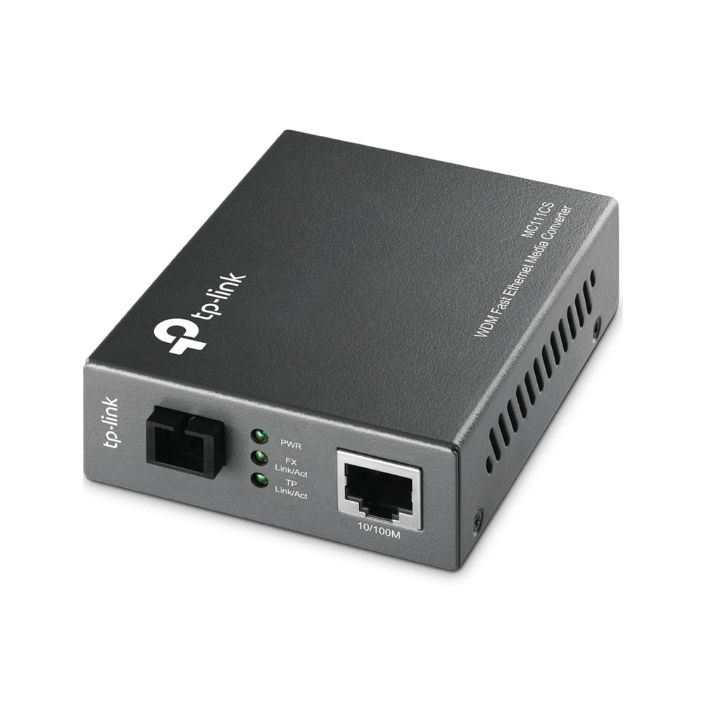 TP-LINK MC111CS - Medienkonverter - 100Mb LAN - 10Base-T, 100Base-FX, 100Base-TX - RJ-45 / SC Single-Modus - bis zu 20 km - 1550 (TX)