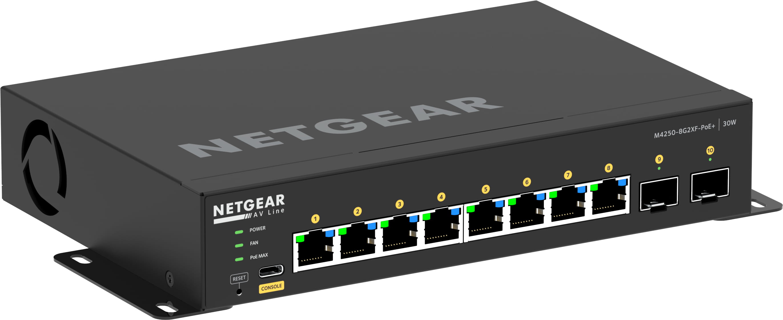 Netgear AV Line M4250-8G2XF-PoE+ - Switch - L3 - managed - 8 x 10/100/1000 (8 PoE+)
