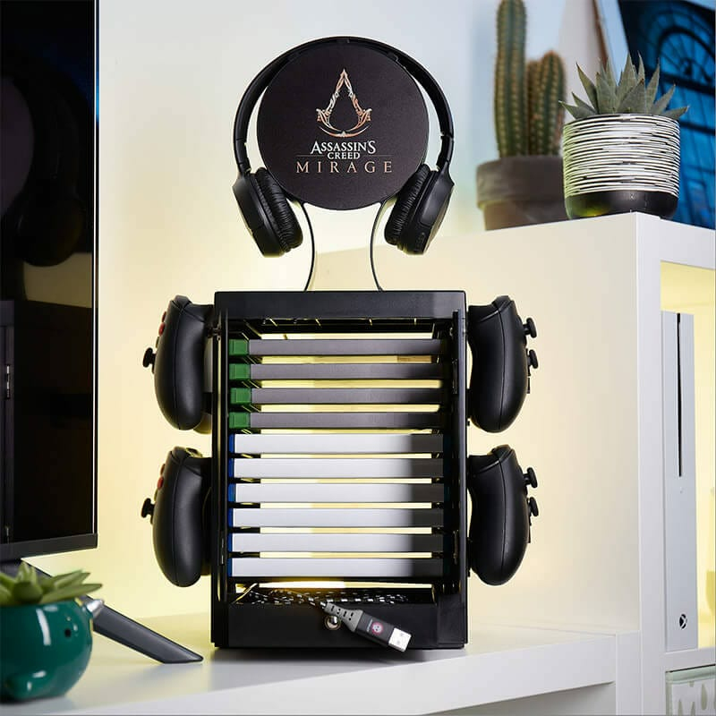 Numskull Games Official Assassin's Creed - Mirage Gaming Locker, Diskettenhalter für Spiele, Xbox, Schwarz, Kabelgebunden, 1 Stück(e)