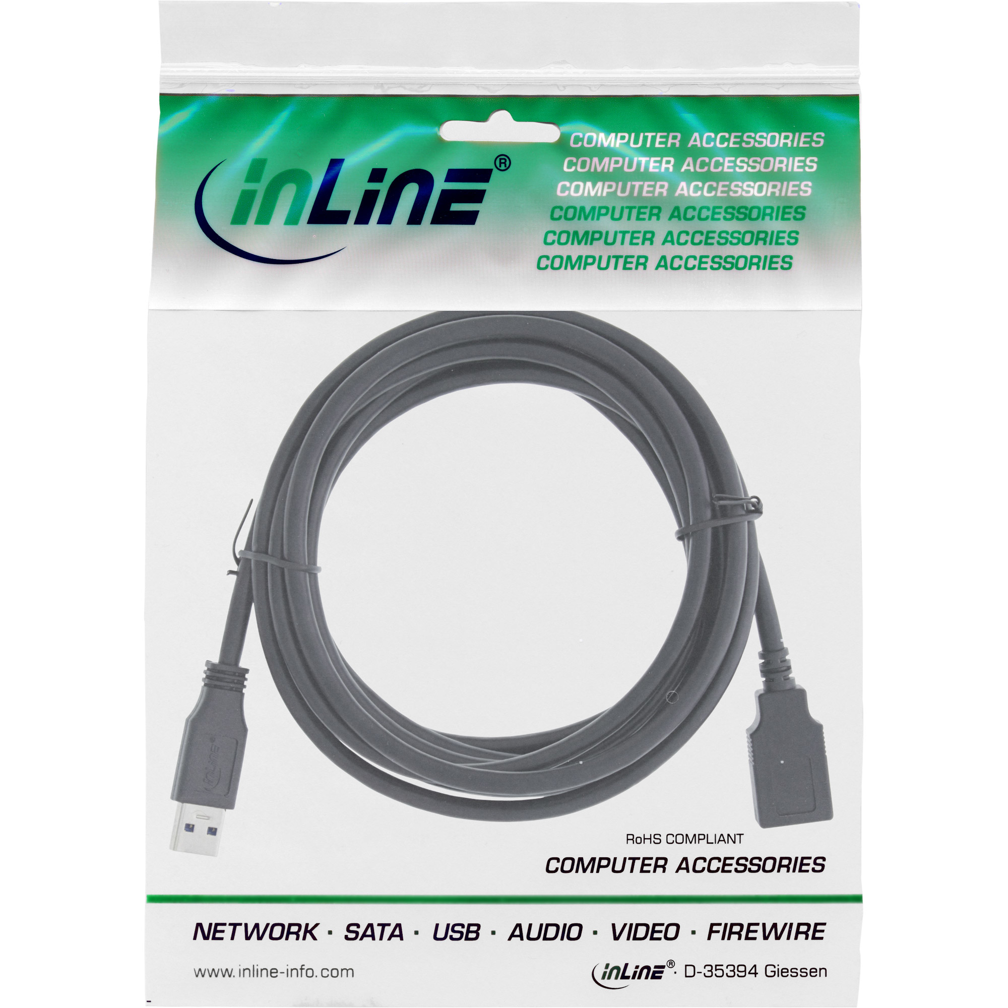 InLine USB 3.2 Gen.1 Kabel - A Stecker / Buchse - 3m