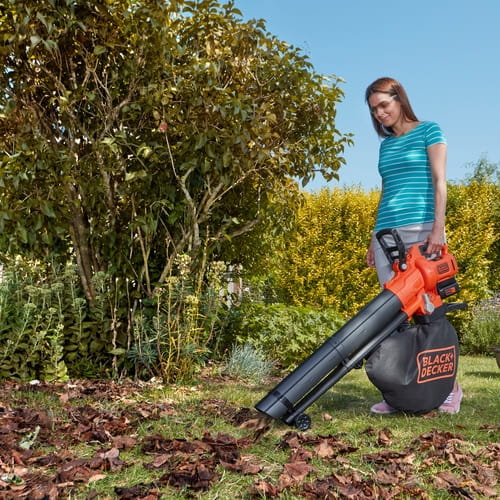 Black & Decker BCBLV3625L1, Handgehaltenes Gebläse, 270 km/h, 510 m³/h, Blasen/saugen, 45 l, Schwarz, Orange