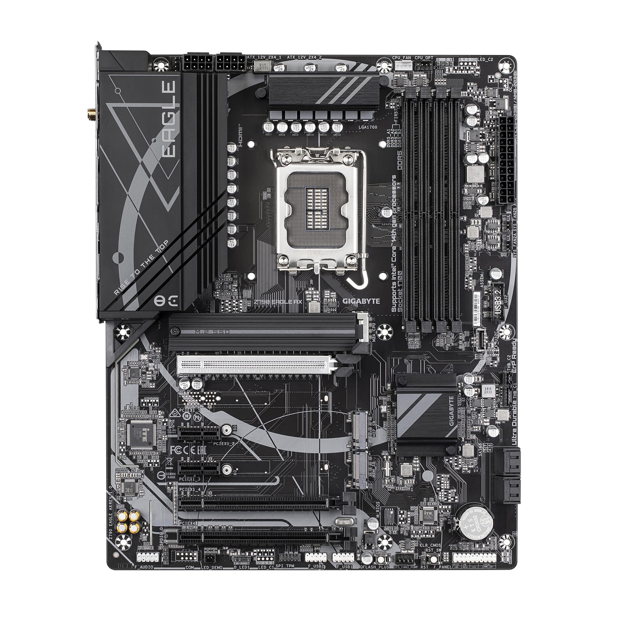 Gigabyte Z790 EAGLE AX - 1.0 - Motherboard - ATX - LGA1700 Sockel - Z790 Chipsatz - USB-C 3.2 Gen2, USB-C 3.2 Gen 1, USB 3.2 Gen 1, USB 3.2 Gen 2 - 2.5 Gigabit LAN, Wi-Fi 6E, Bluetooth - Onboard-Grafik (CPU erforderlich)