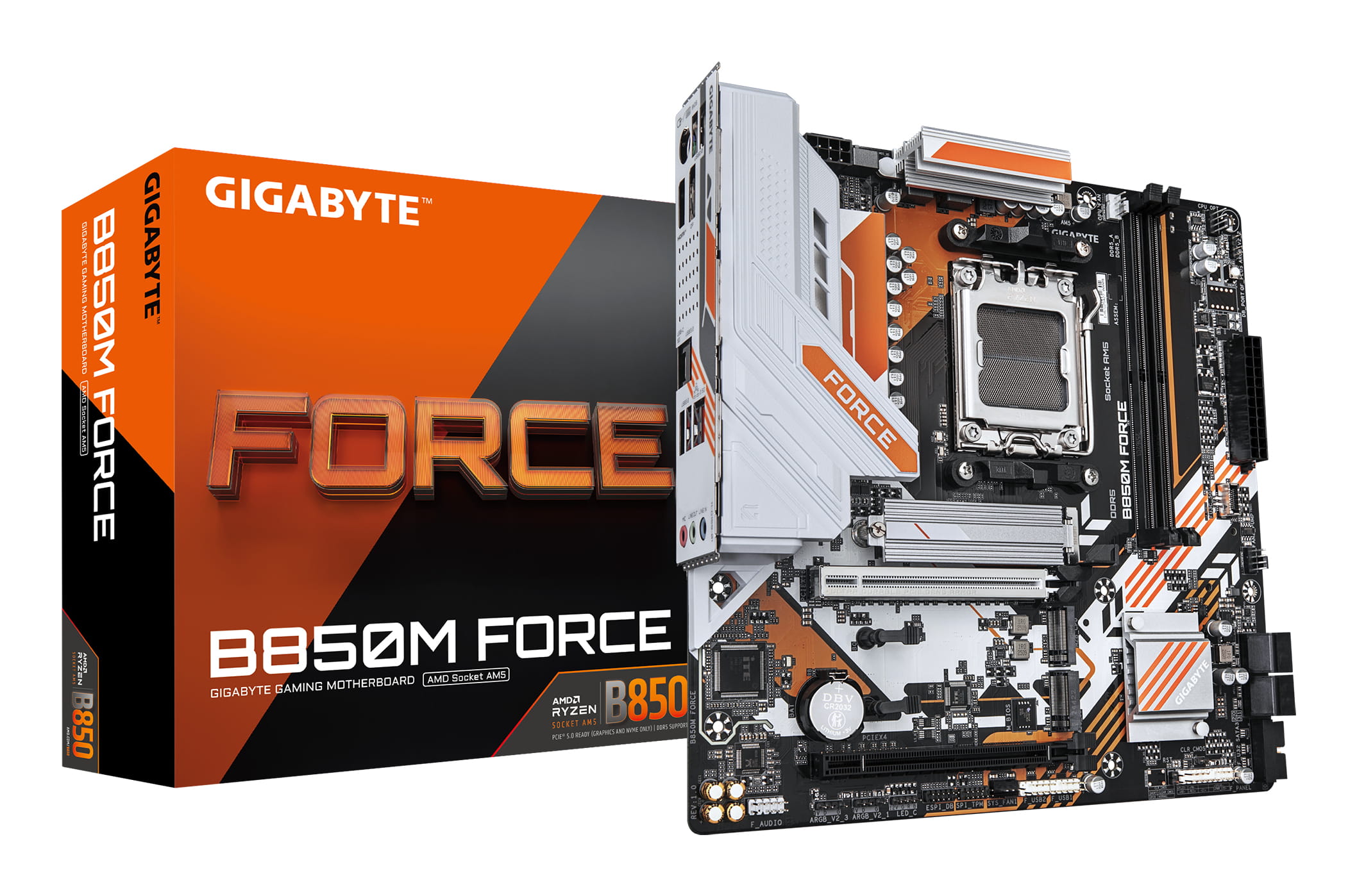 Gigabyte B850M FORCE - Motherboard - micro ATX - Socket AM5 - AMD B850 Chipsatz - USB-C 3.2 Gen 1, USB 3.2 Gen 2, USB 3.2 Gen 1 - 2.5 Gigabit LAN - Onboard-Grafik (CPU erforderlich)