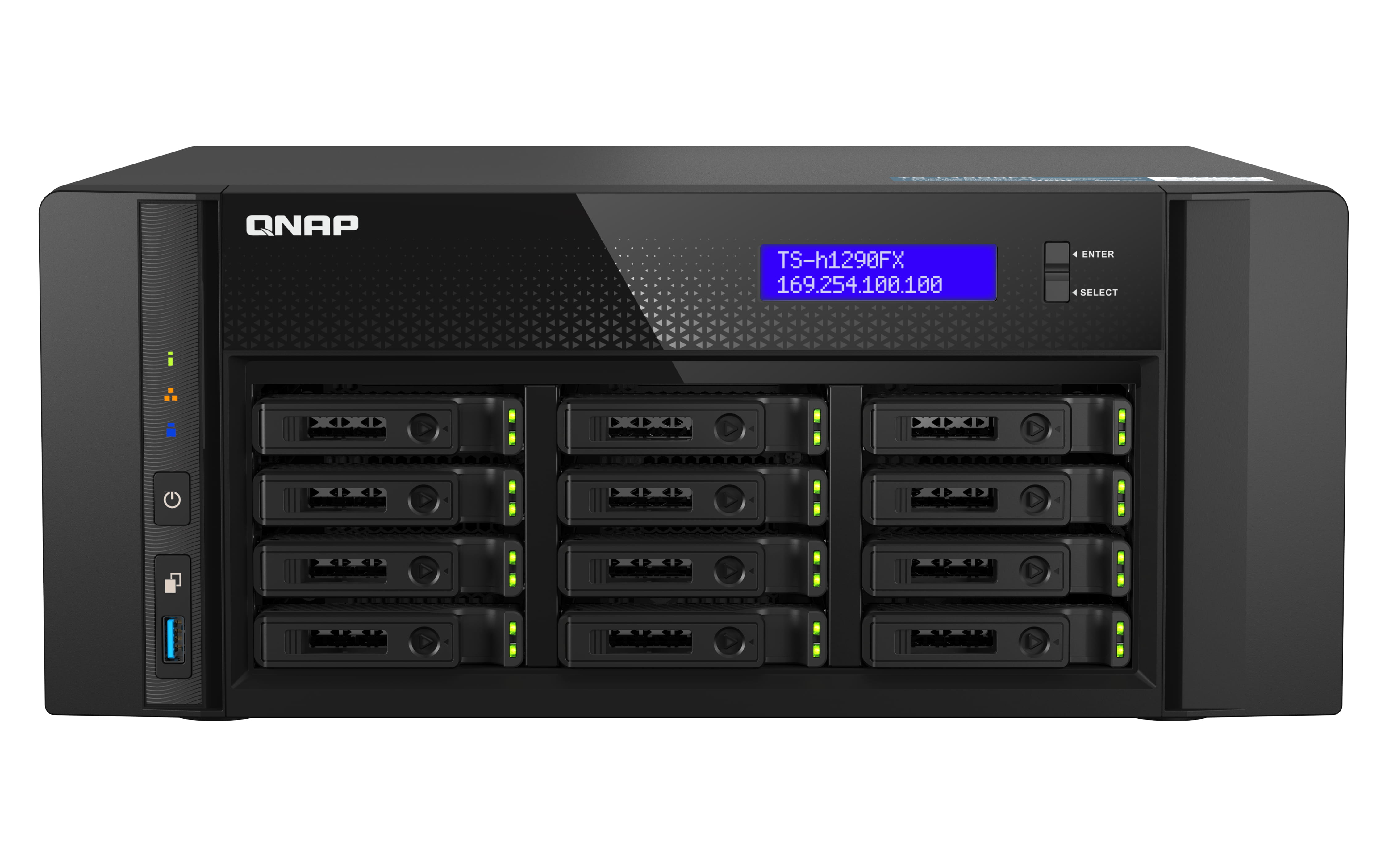 QNAP TS-h1290FX - NAS-Server - 12 Schächte - SATA 6Gb/s / PCIe (NVMe)