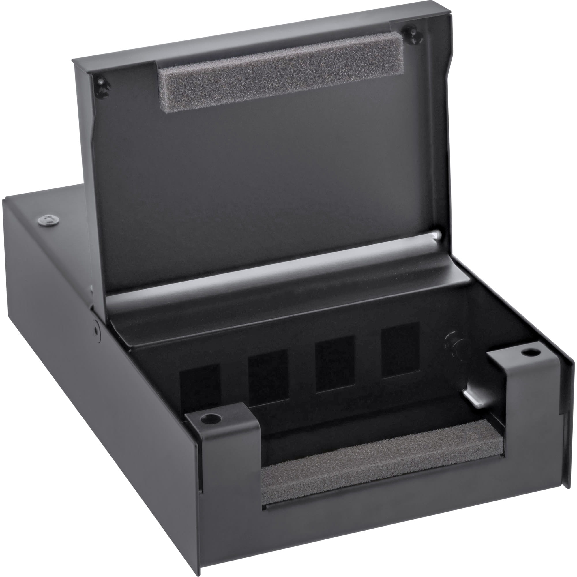 InLine Anschlussdose Aufputz für 4x Keystone RJ45 Buchse - Metall - schwarz