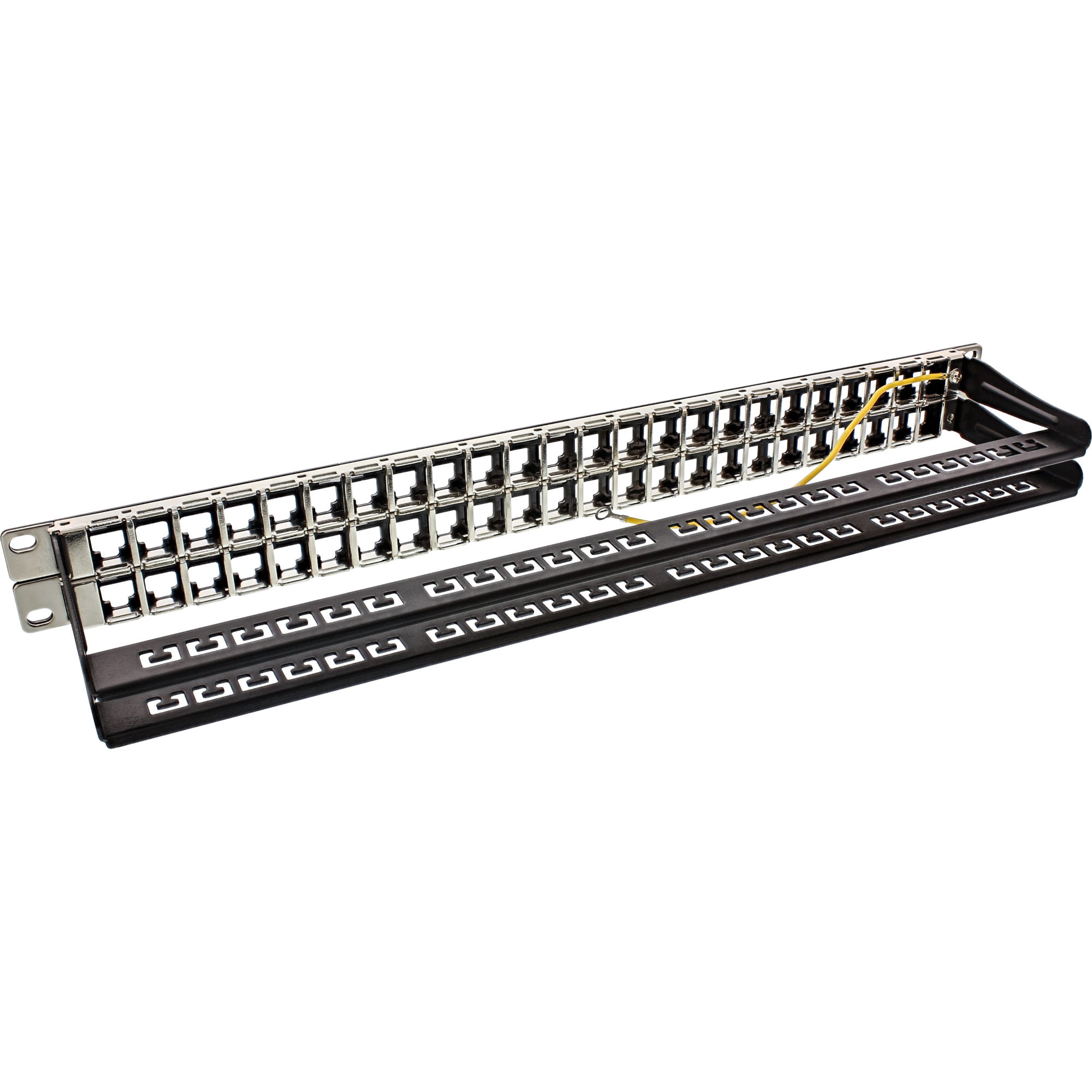 InLine Patchfeld Leerblech 48-fach - für RJ45 Keystone Snap-In 19"/1HE - schwarz