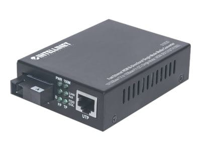 Intellinet Fast Ethernet WDM Bi-Directional Single Mode Media Converter, 10/100Base-Tx to 100Base-Fx (SC)