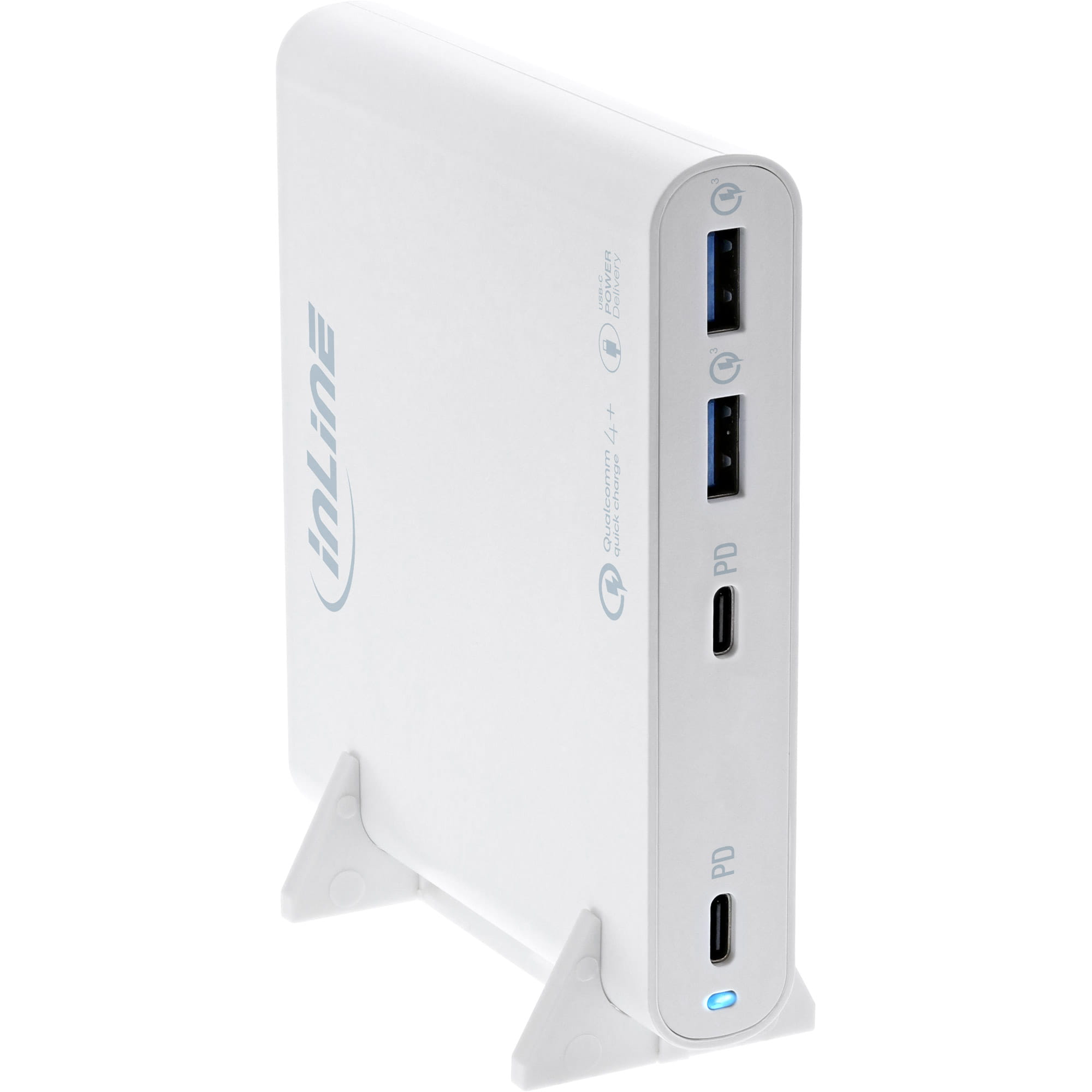 InLine USB Netzteil - GaN Ladegerät - 4-Port - 2x USB-C + 2x USB-A - 120W - weiß
