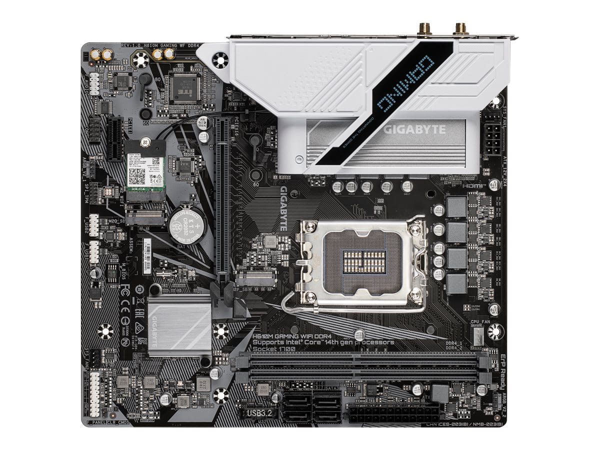 Gigabyte H610M GAMING WIFI DDR4 - 1.0 - Motherboard - micro ATX - LGA1700-Sockel - H610 Chipsatz - USB 3.2 Gen 1 - Gigabit LAN, Bluetooth, Wi-Fi - Onboard-Grafik (CPU erforderlich)