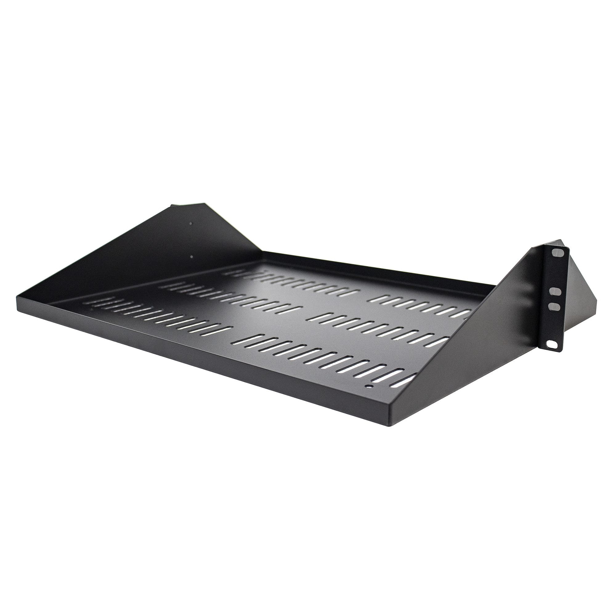 StarTech.com 2U 19 Zoll Fachboden für Rack - Perforierte, freitragende rack ablage mit zentrierter befestigung - Belüftete rack ablage - Belastbarkeit 91kg - 36cm tief (SHELF-2U-14-CENTER-V)