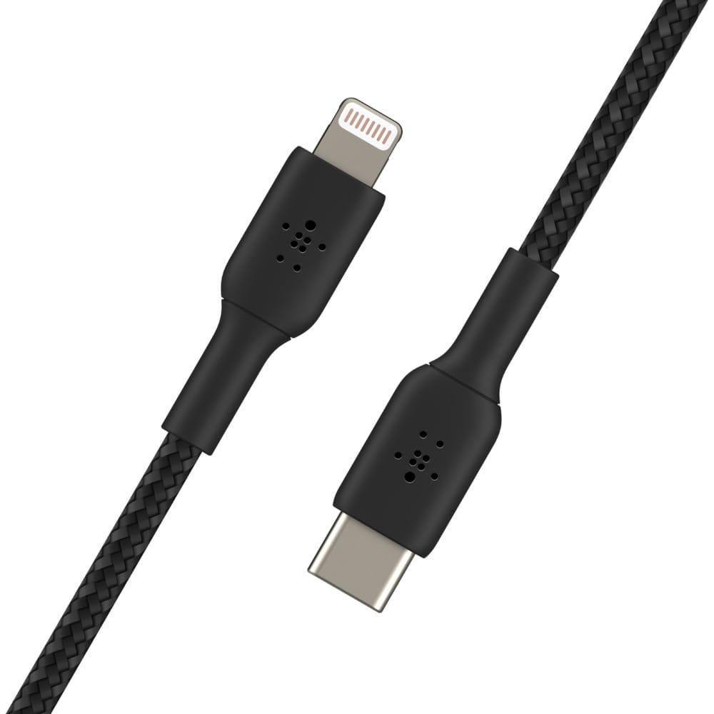 Belkin BoostCharge - Lightning-Kabel - 24 pin USB-C männlich zu Lightning männlich - 2 m - Schwarz - USB-Stromversorgung (18 W)