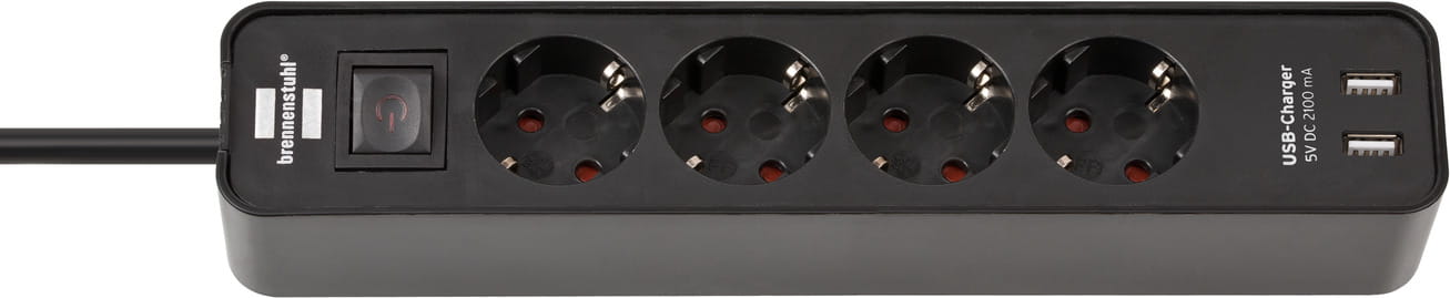 Brennenstuhl Ecolor, 1,5 m, Drinnen, Typ F, Type F (CEE 7/4), IP20, Schwarz