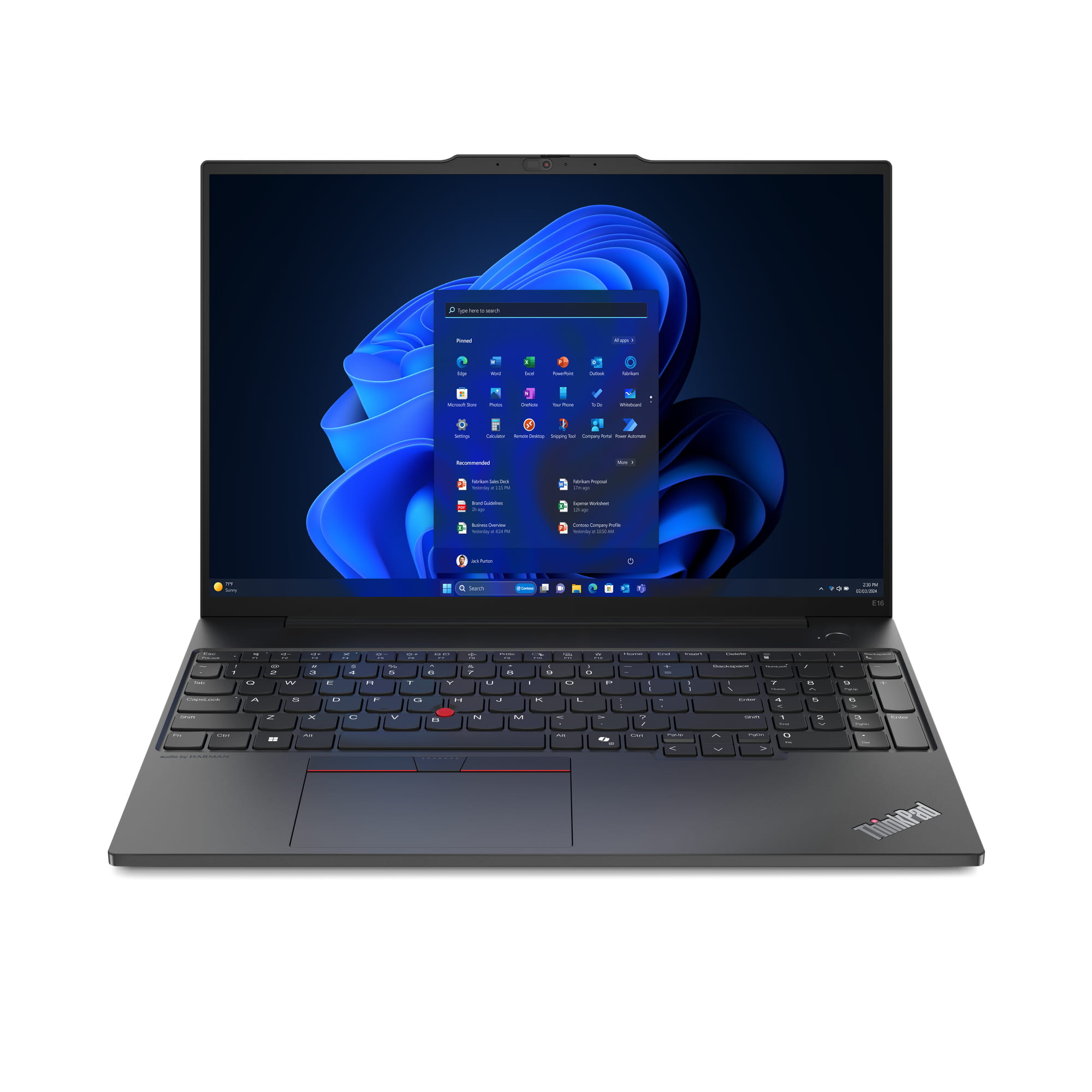Lenovo ThinkPad E16 Gen 2 21M5 AMD Ryzen 5 7535HS / 3.3 GHz - Win 11 Pro - Radeon 660M - 8 GB RAM - 256 GB SSD NVMe - 40.6 cm (16")