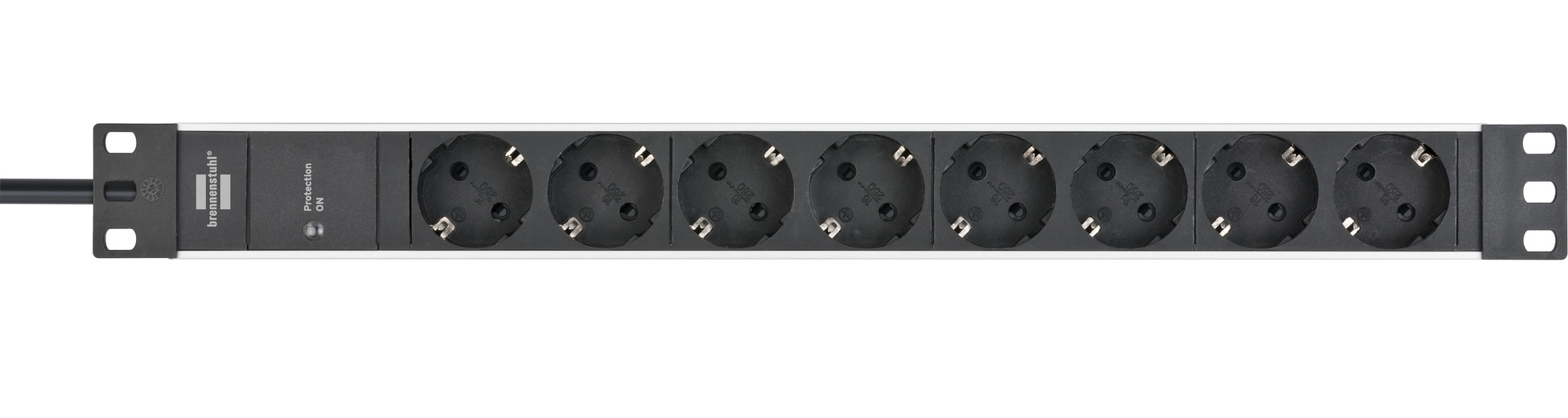 Brennenstuhl 1390007308, 2 m, Drinnen, IP20, Aluminium, Kunststoff, Schwarz, Silber, 8 AC-Ausgänge