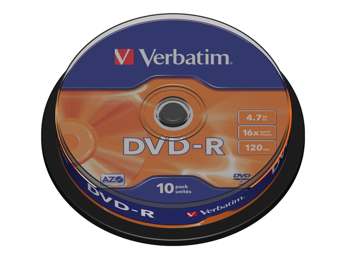 Verbatim 10 x DVD-R - 4.7 GB 16x - mattsilber