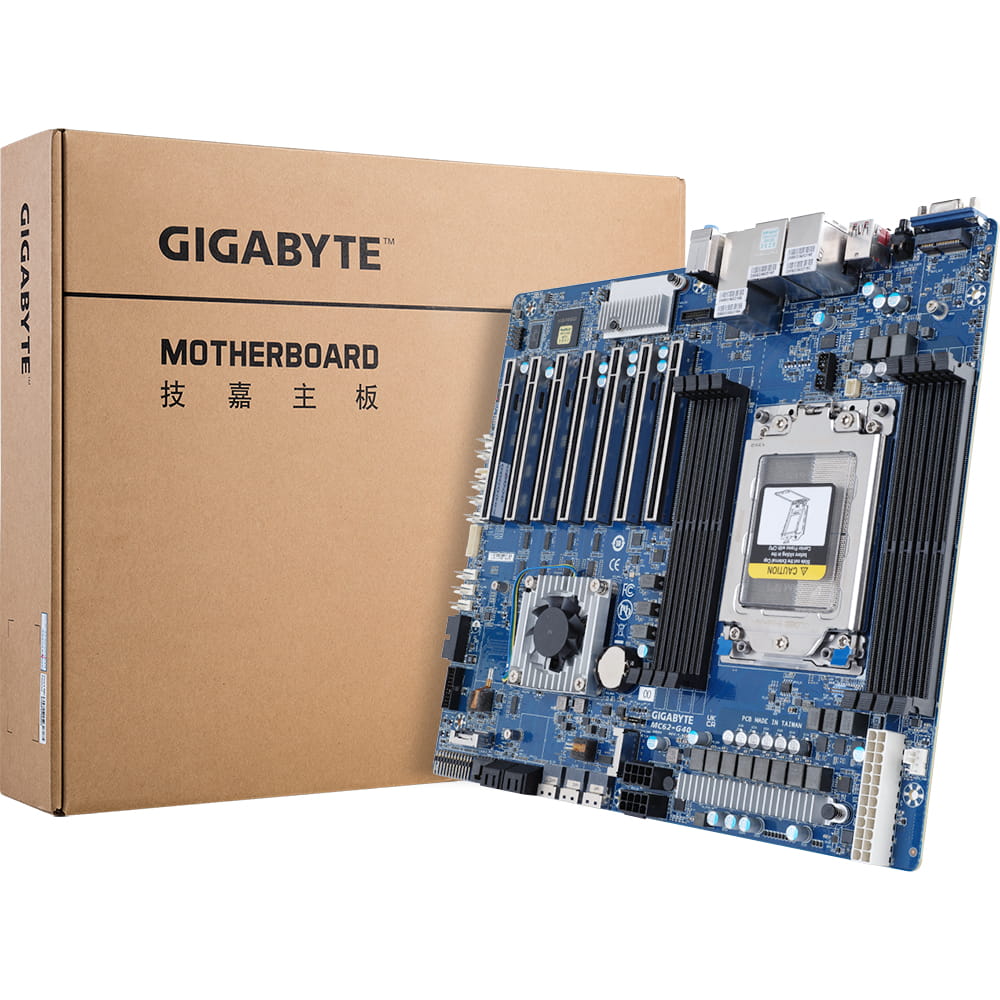 Gigabyte MC62-G40 - 1.0 - Motherboard - SSI CEB - Socket sWRX8 - AMD WRX80 Chipsatz - USB-C Gen2, USB 3.2 Gen 2, USB 3.0 - 2 x 10 Gigabit LAN, Gigabit LAN - Onboard-Grafik - HD Audio (8-Kanal)
