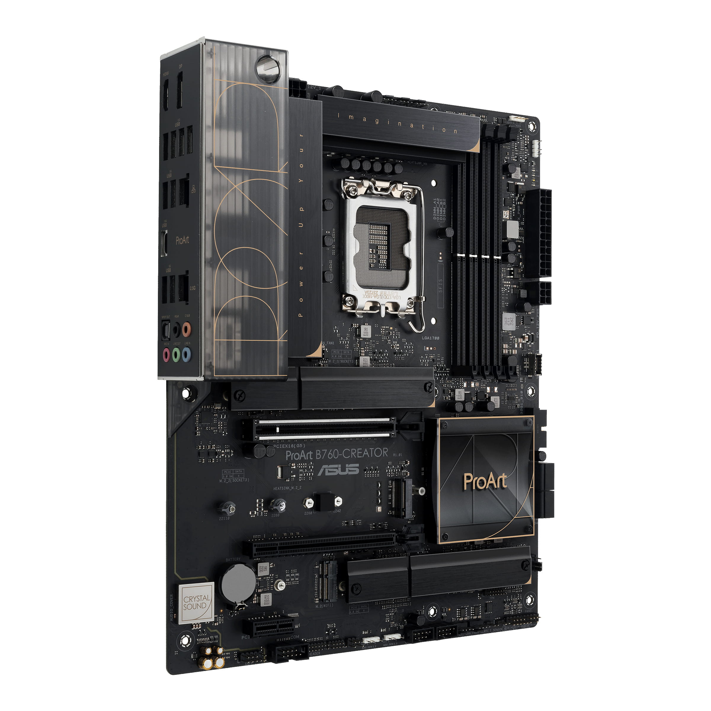 ASUS PROART B760-CREATOR - Motherboard - ATX - LGA1700 Sockel - B760 Chipsatz - USB-C 3.2 Gen 2x2, USB-C 3.2 Gen2, USB 3.2 Gen 1 - Gigabit LAN, 2.5 Gigabit LAN - Onboard-Grafik (CPU erforderlich)