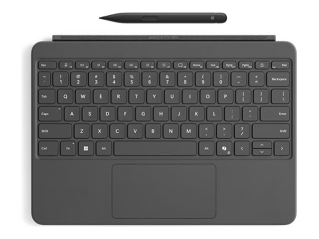 Microsoft Surface Pro Keyboard - 12-inch - Tastatur - mit Touchpad, Beschleunigungsmesser - hinterleuchtet - magnetische Dockingstation - QWERTZ - Deutsch - Slate - 70 % Verpackung aus recyceltem Papier - mit Slim Pen - für Surface Pro for Business (12-