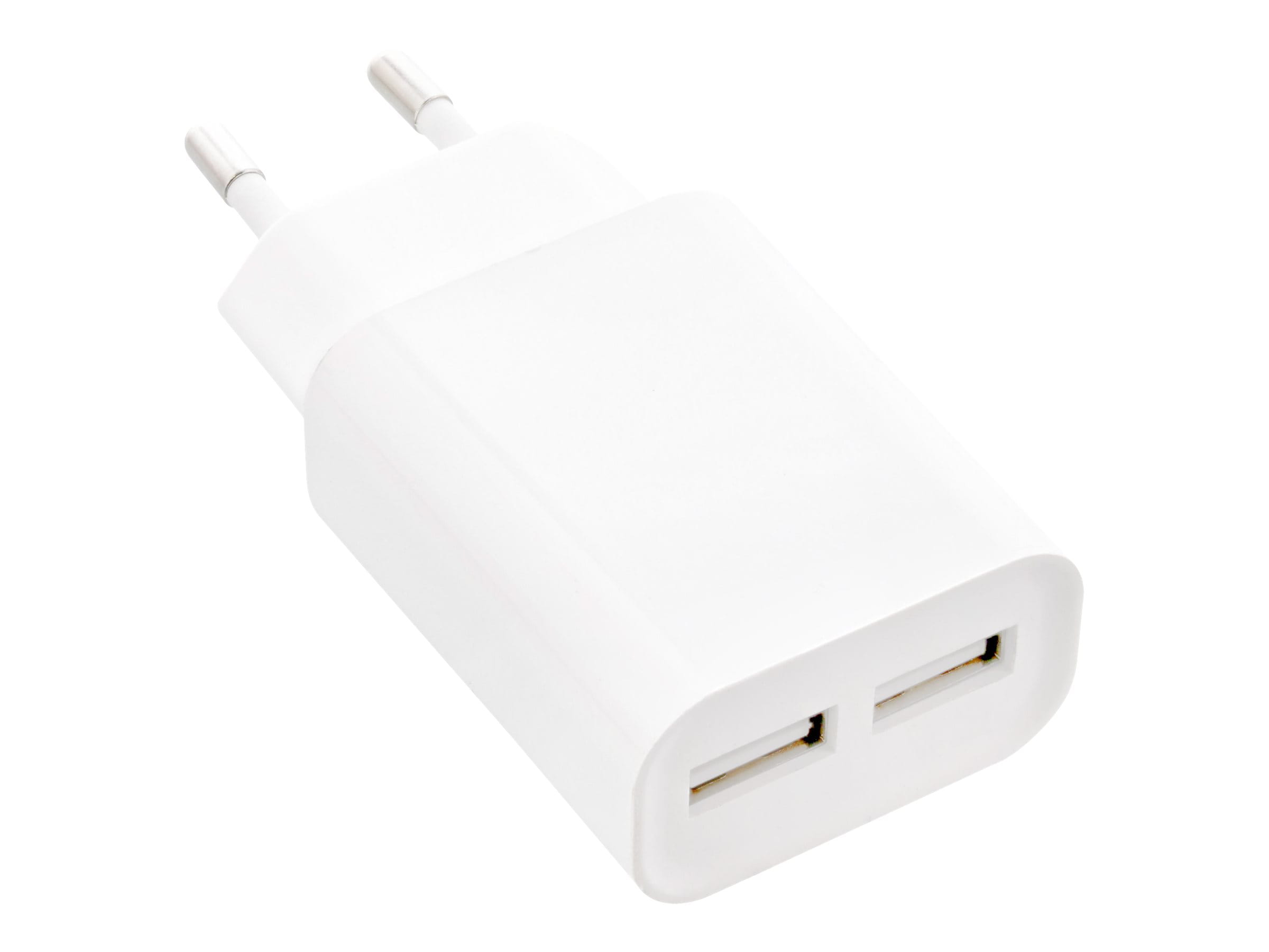 InLine USB Ladegerät DUO - Netzteil 2-fach - 100-240V zu 5V/2.1A - weiß