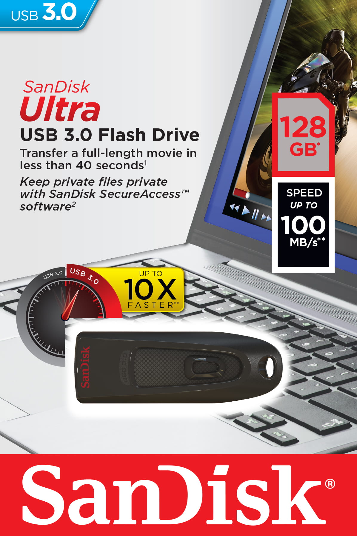 SanDisk Ultra - USB-Flash-Laufwerk - 128 GB