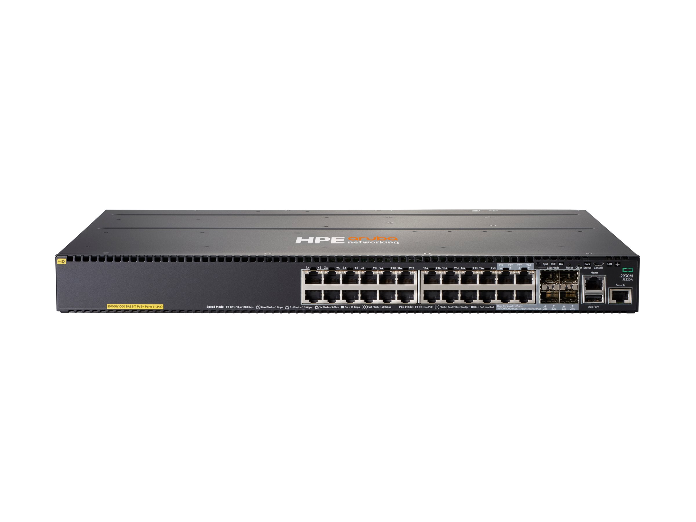 HPE Aruba Networking 2930M 24G POE+ 1-Slot - Switch - L3 - managed - 20 x 10/100/1000 (PoE+)
