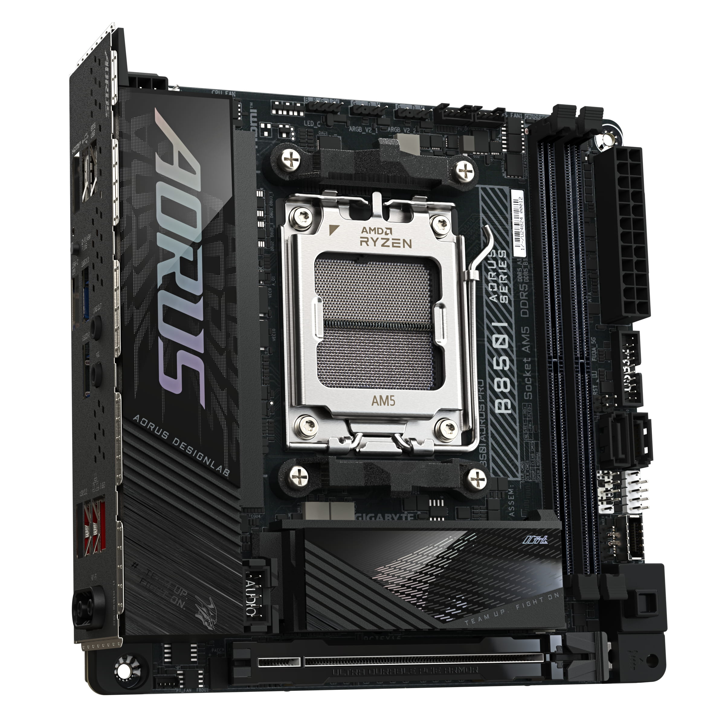 Gigabyte AORUS B850I PRO - Motherboard - Mini-ITX - Socket AM5 - AMD B850 Chipsatz - USB-C 3.2 Gen2, USB 3.2 Gen 1, USB 3.2 Gen 2 - Bluetooth, 2.5 Gigabit LAN, Wi-Fi 7 - Onboard-Grafik (CPU erforderlich)