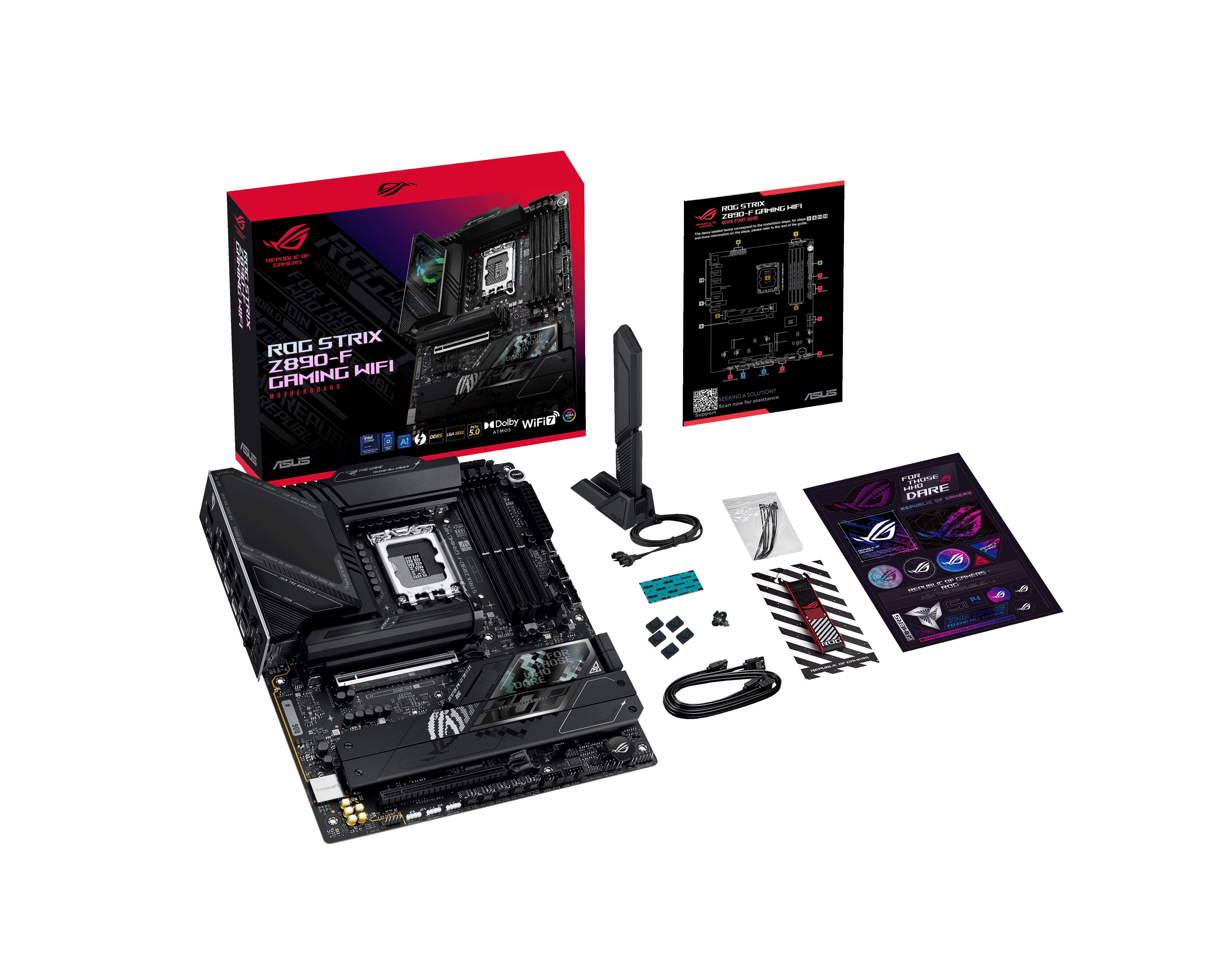 ASUS ROG STRIX Z890-F GAMING WIFI - Motherboard - ATX - LGA1851 Sockel - Z890 Chipsatz - USB-C 3.2 Gen 2x2, USB 3.2 Gen 1, USB 3.2 Gen 2, USB-C 3.2 Gen2, USB4 - 2.5 Gigabit LAN, Wi-Fi 7, Bluetooth - Onboard-Grafik (CPU erforderlich)